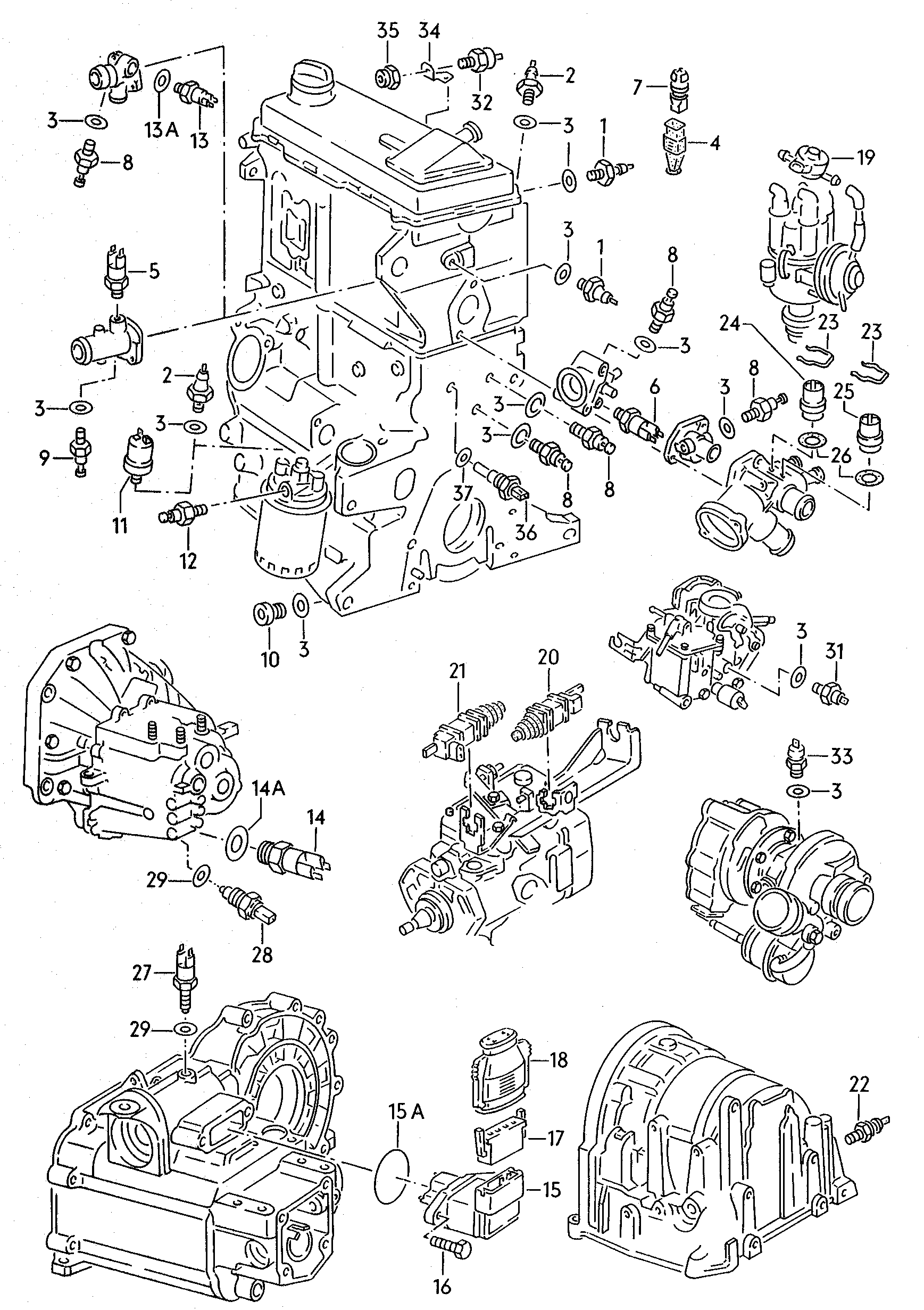 For models with analogue clock. for vehicles without clock. Instrument housing and mounting parts