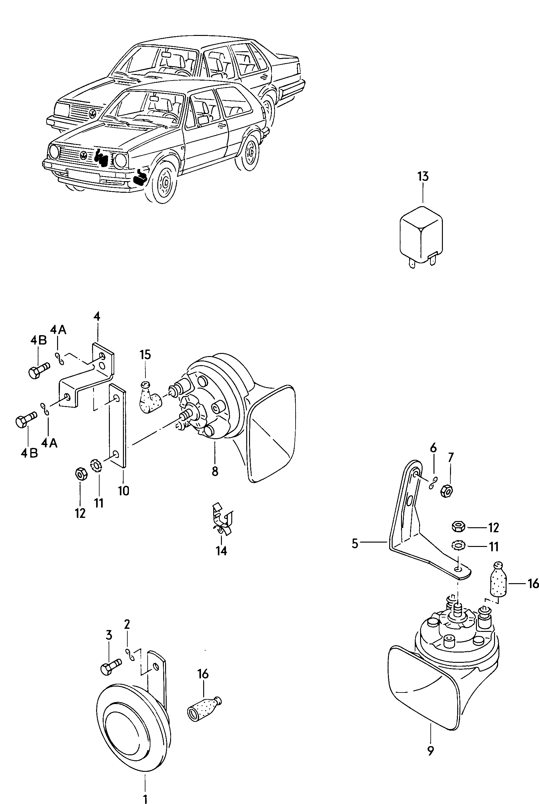 Signal horn. dual horn