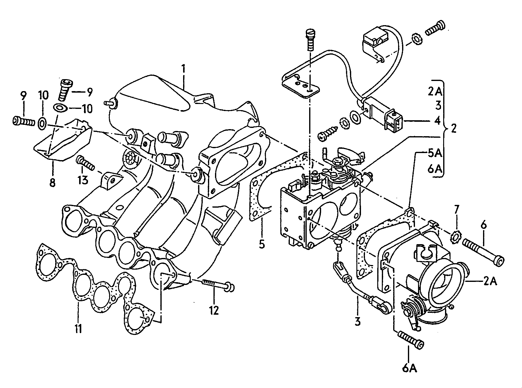 Volkswagen Golf (1990 - 1992) - Vacuum system. activated carbon filter system