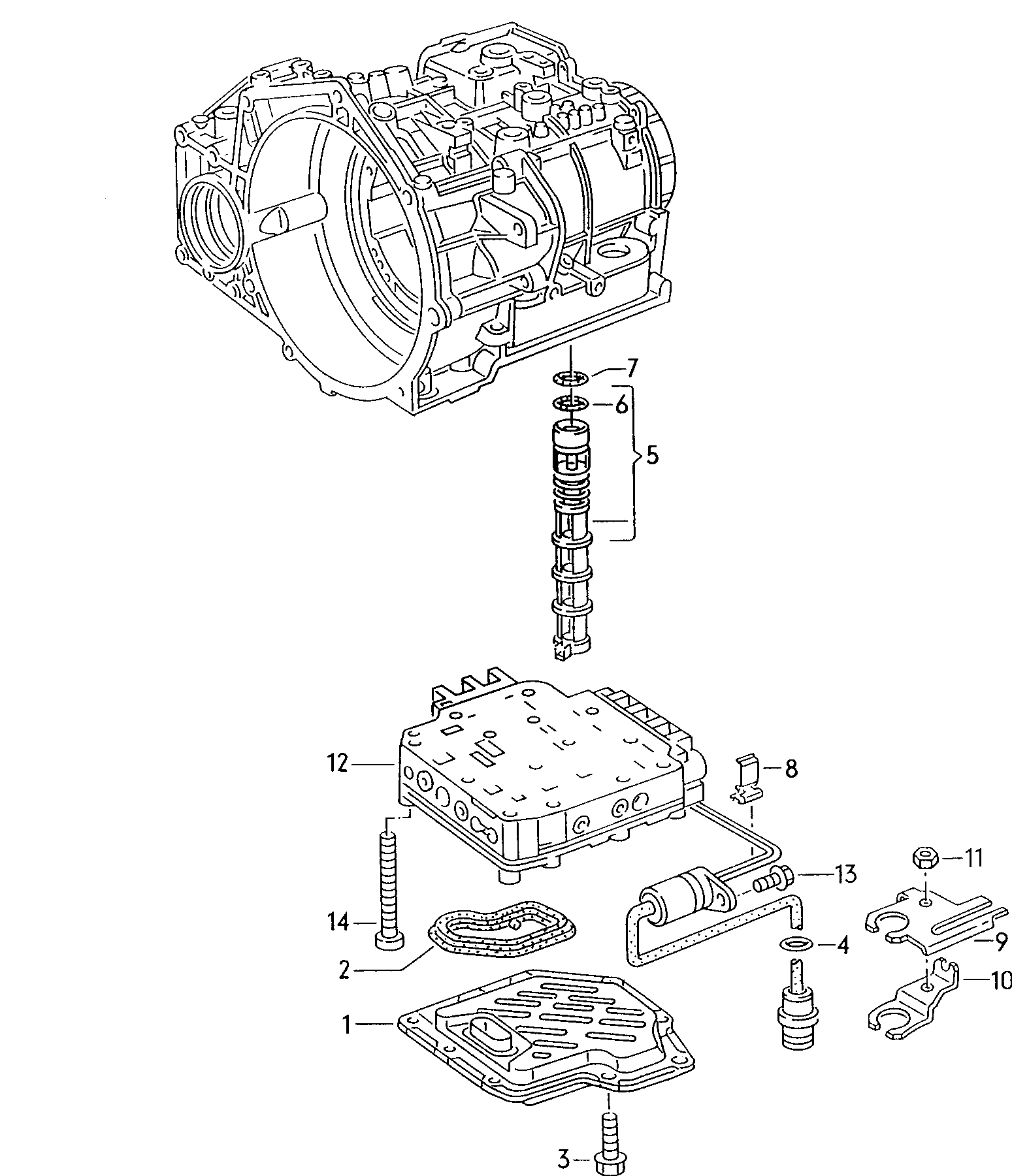 Volkswagen Golf (1995) - Oil strainer. for 4-speed automatic gearbox. valve body