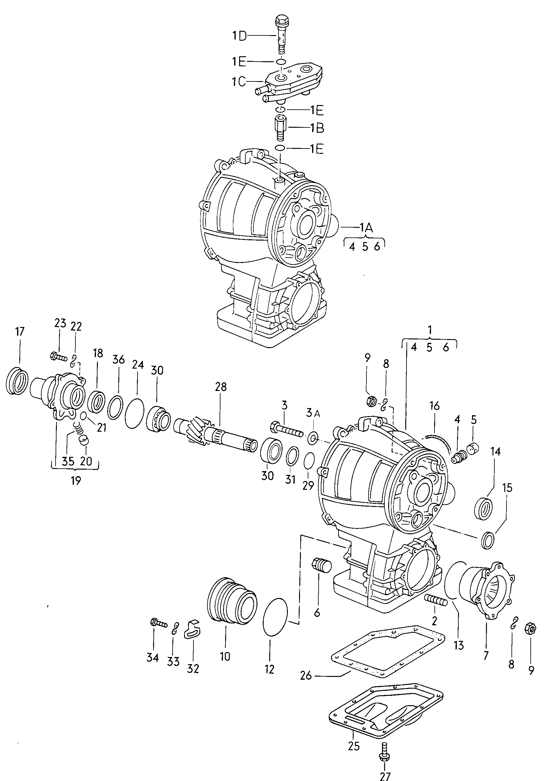 Volkswagen Golf (1982 - 1984) - For manual gearbox. Differential