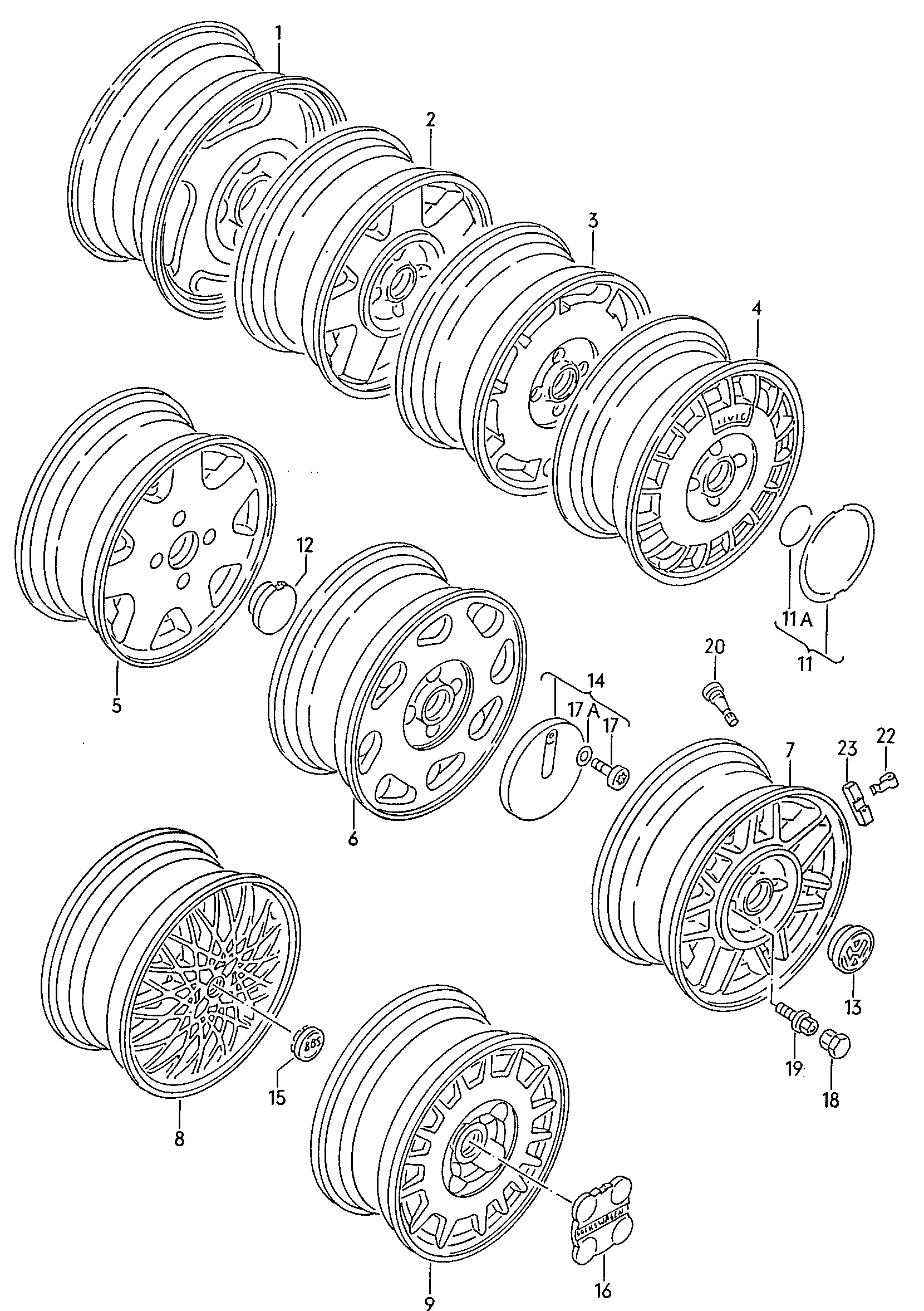 Volkswagen Golf/Var.-syn./Rall./Coun. (1986 - 1991) - Steel rim