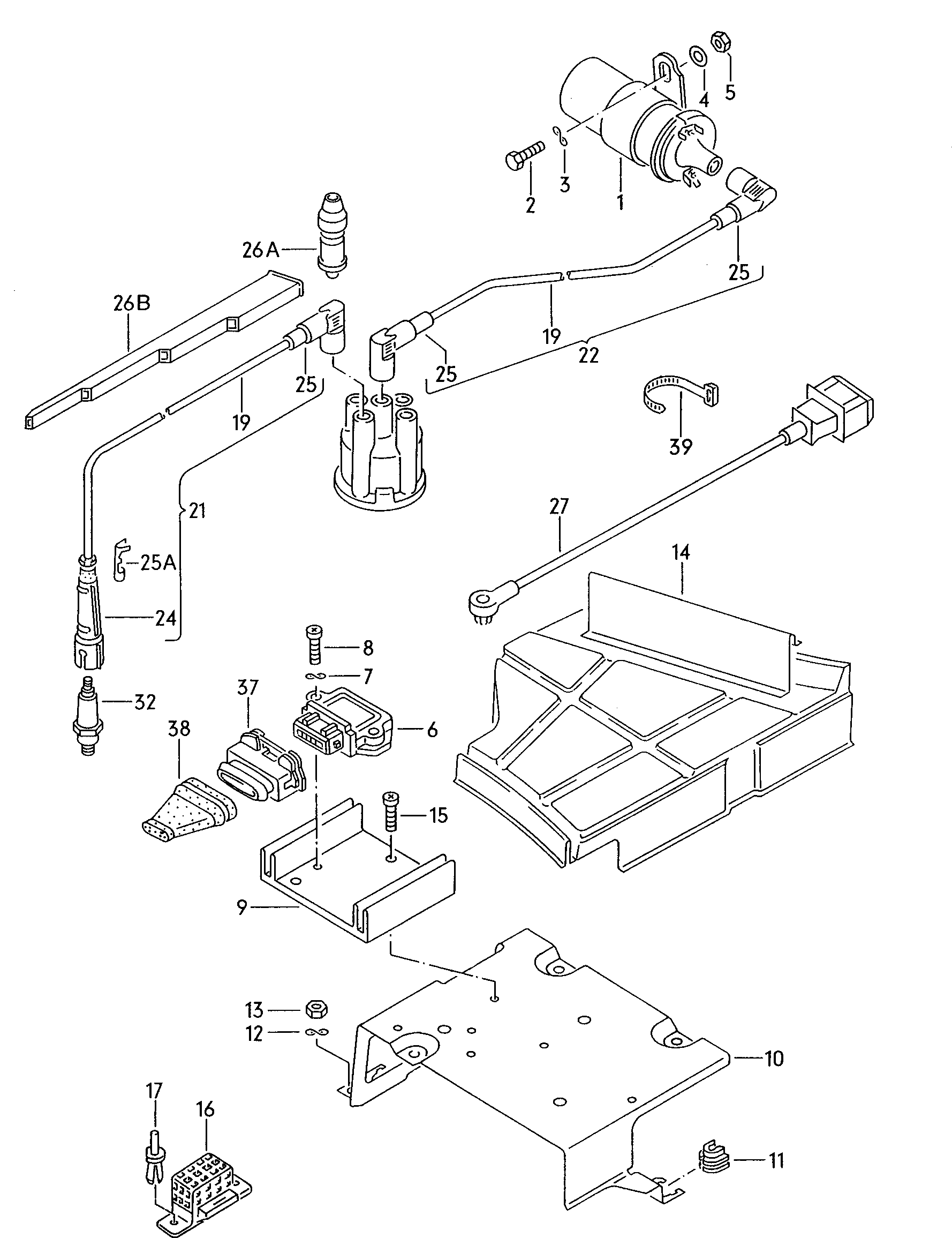Ignition lead. Glow plug. Ignition coil. current rail