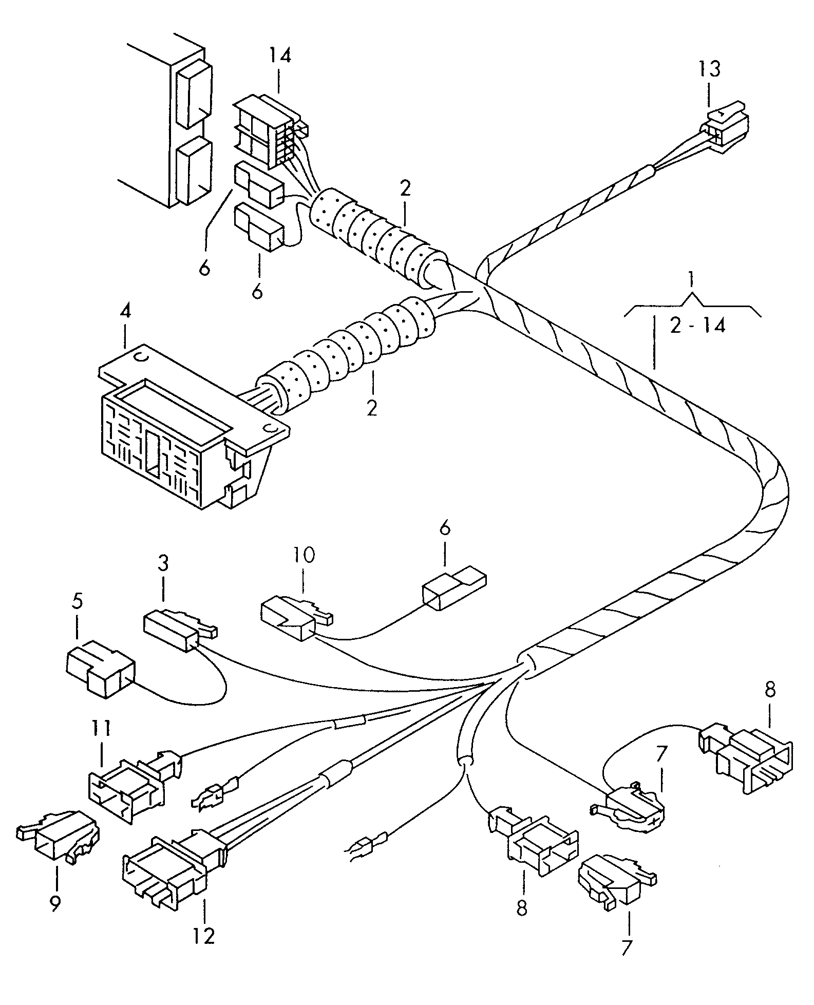 Volkswagen Golf Cabriolet (1994 - 1998) - Wiring set for engine