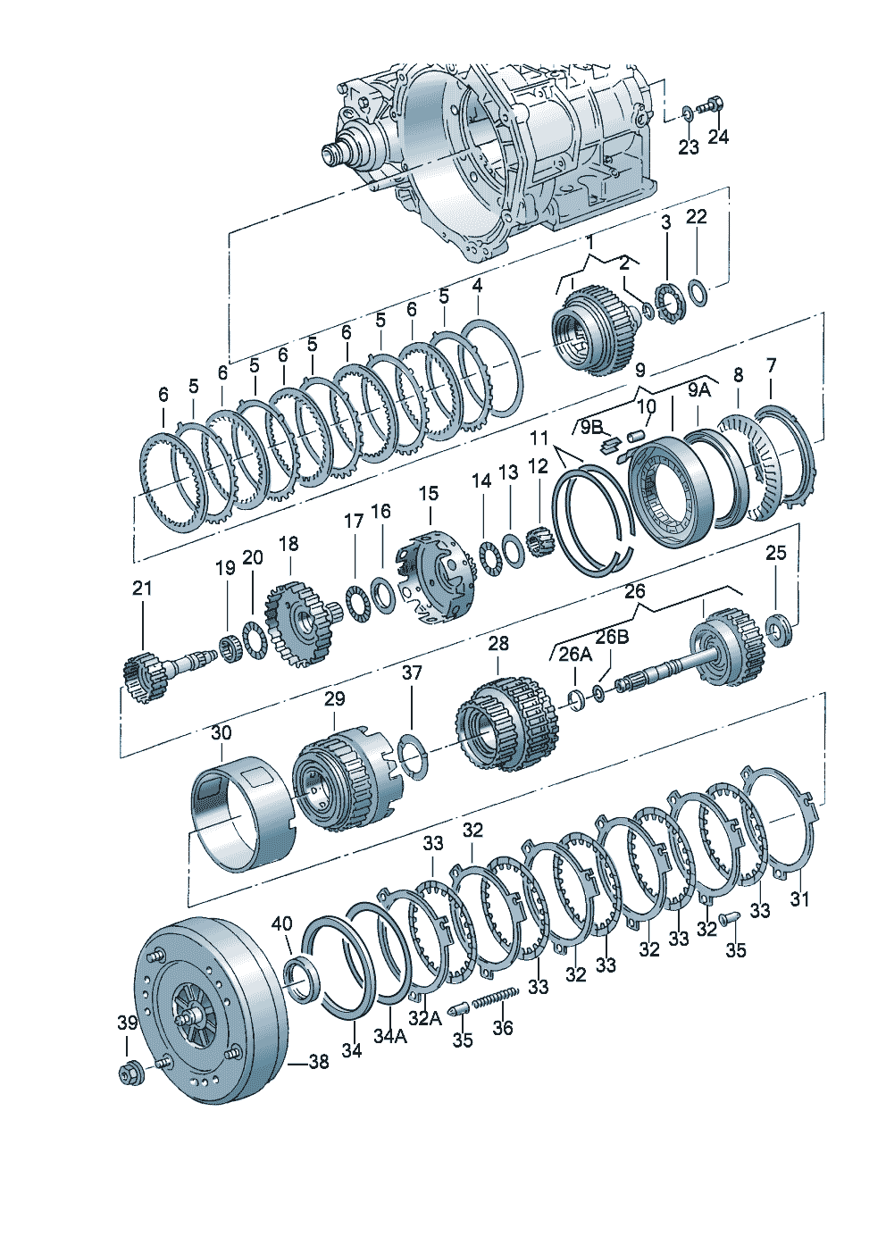 Volkswagen Golf/Golf R32 (2003 - 2006) - Coupling. for 5-speed automatic gearbox