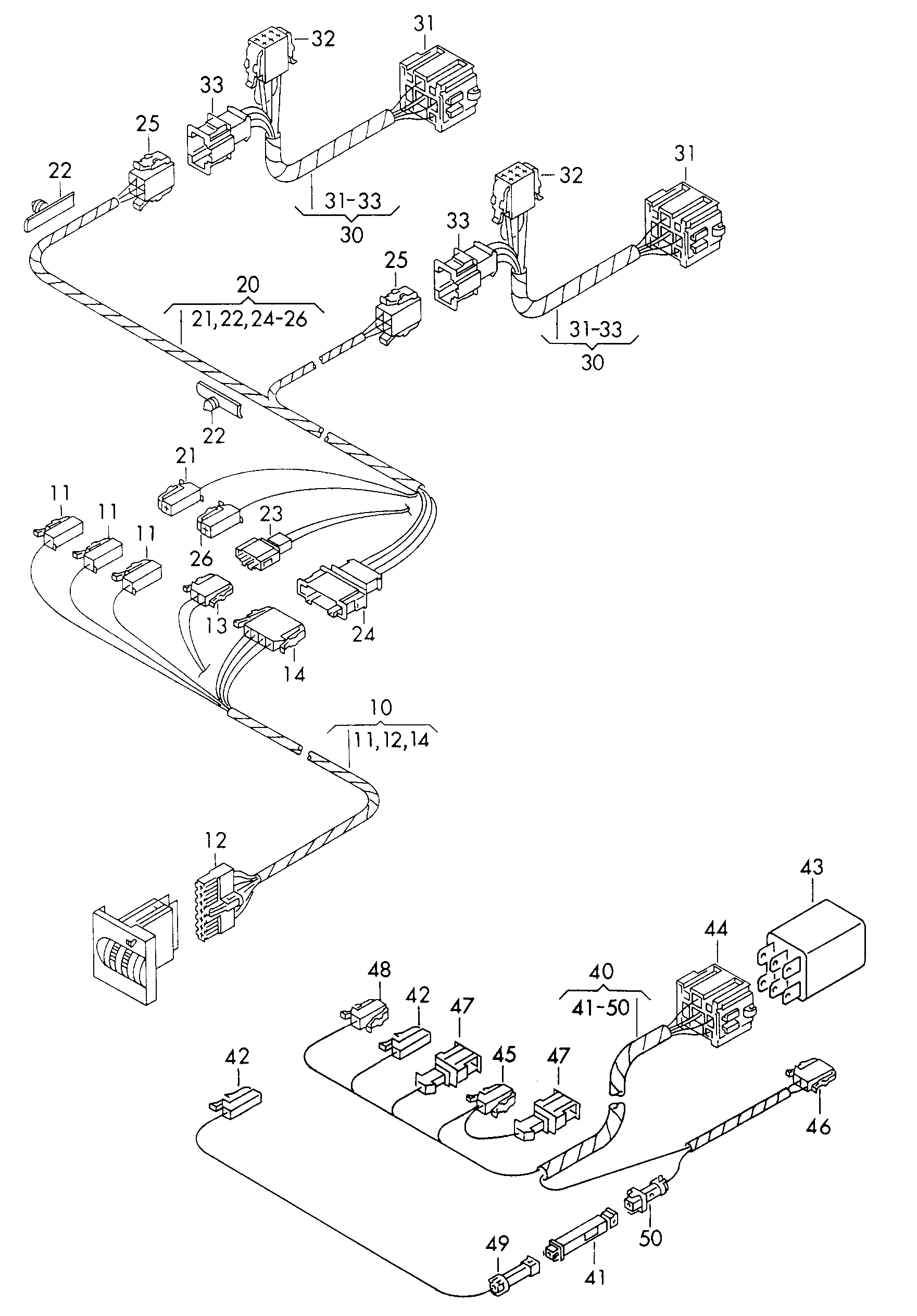 Volkswagen Golf (1997 - 1998) - Wiring set for engine