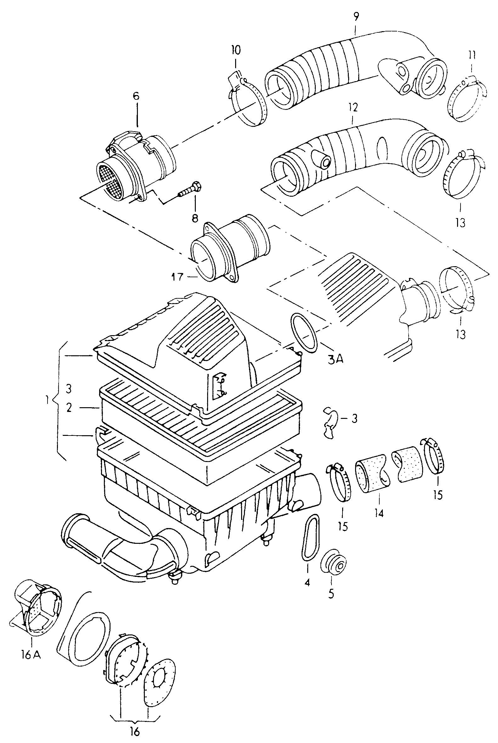 Volkswagen Golf (1993 - 1996) - Air filter