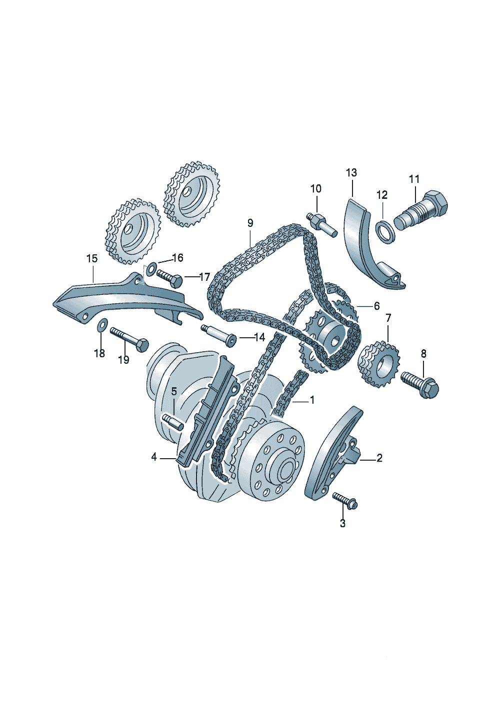 Volkswagen Golf (1997 - 1998) - Repair kit for toothed belt with tensioning roller