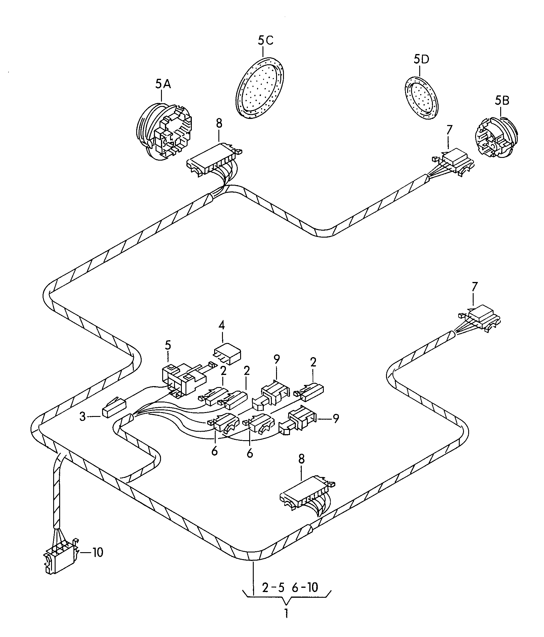 Volkswagen Golf (1993 - 1996) - Wiring set for engine