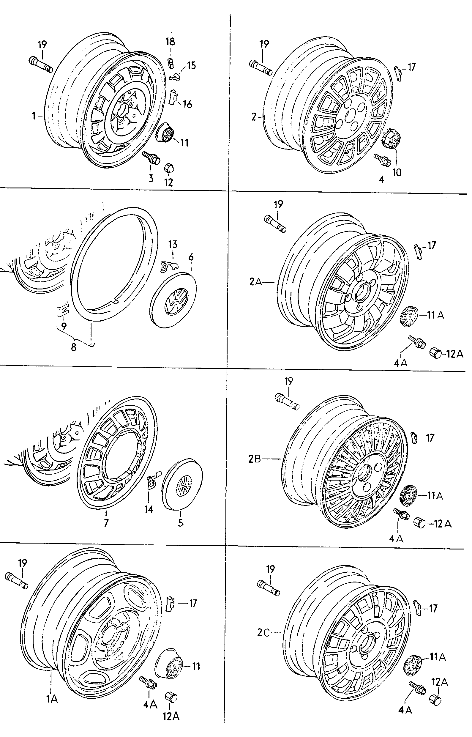 Volkswagen Golf (1981) - Steel rim. Aluminium rim