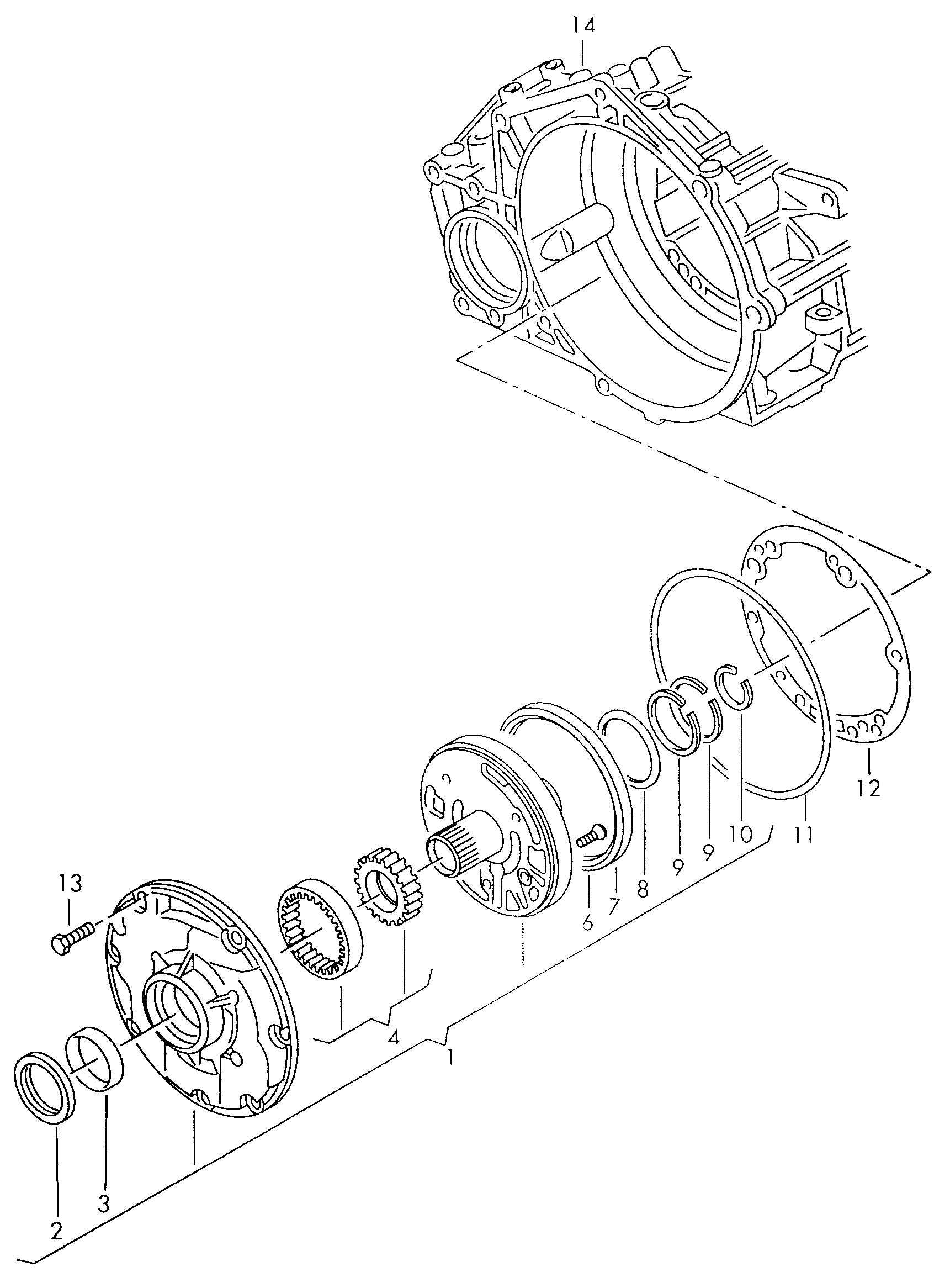 Volkswagen Golf (1995) - Gear housing. for 4-speed automatic gearbox