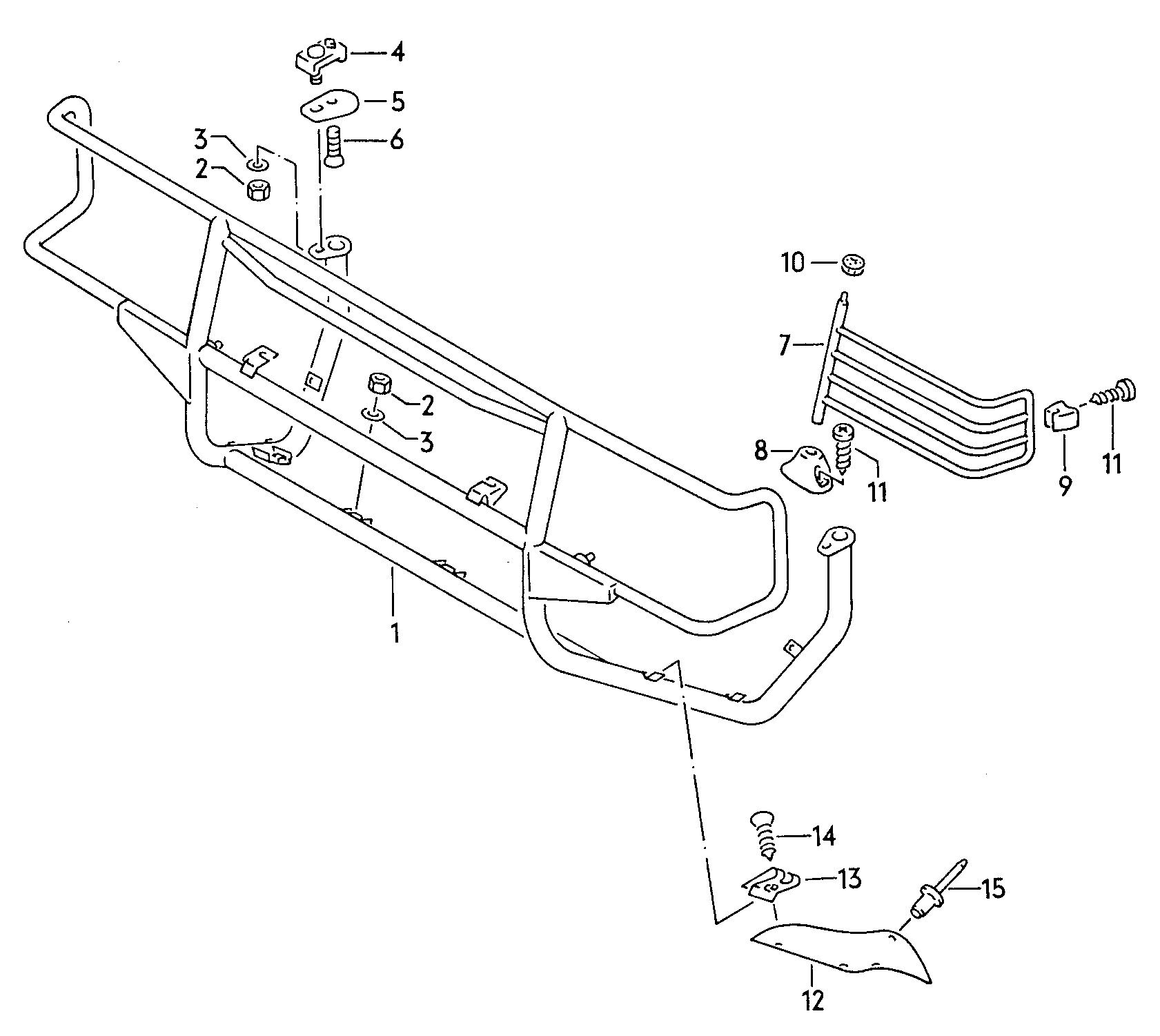 Volkswagen Golf/Var.-syn./Rall./Coun. (1986 - 1991) - Bodywork front part