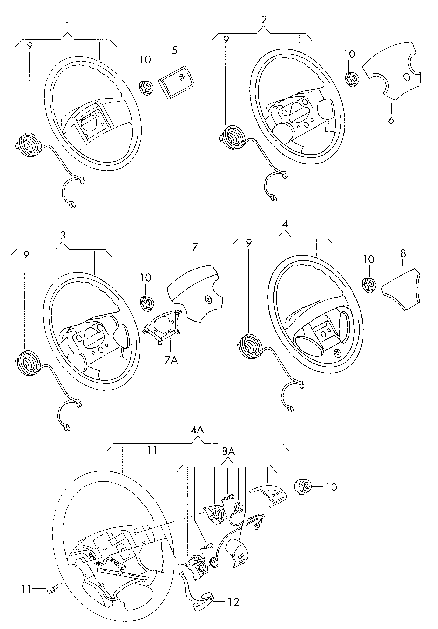 Volkswagen Golf (1997 - 1998) - Steering wheel