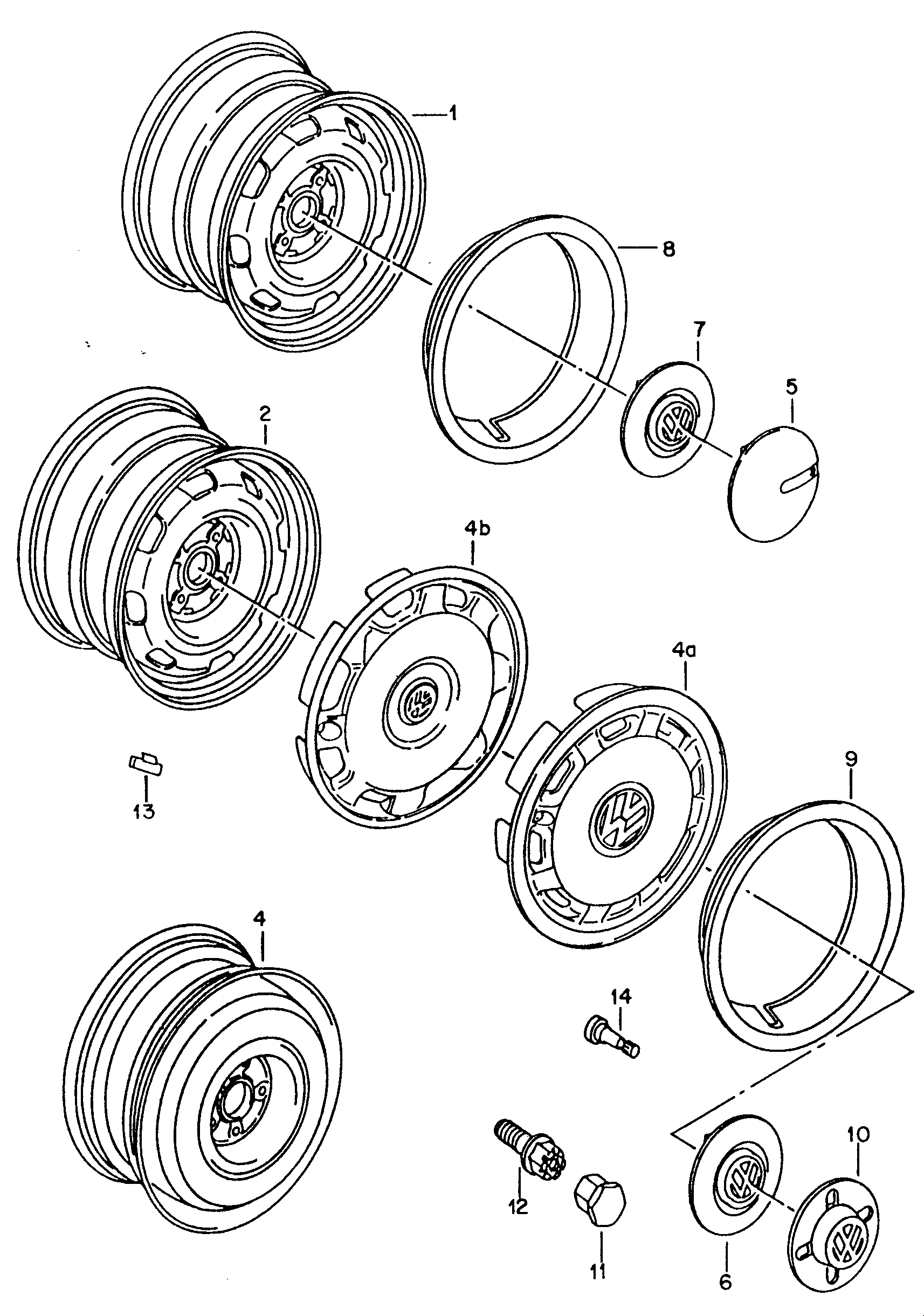 Volkswagen Golf (1993 - 1996) - Steel rim