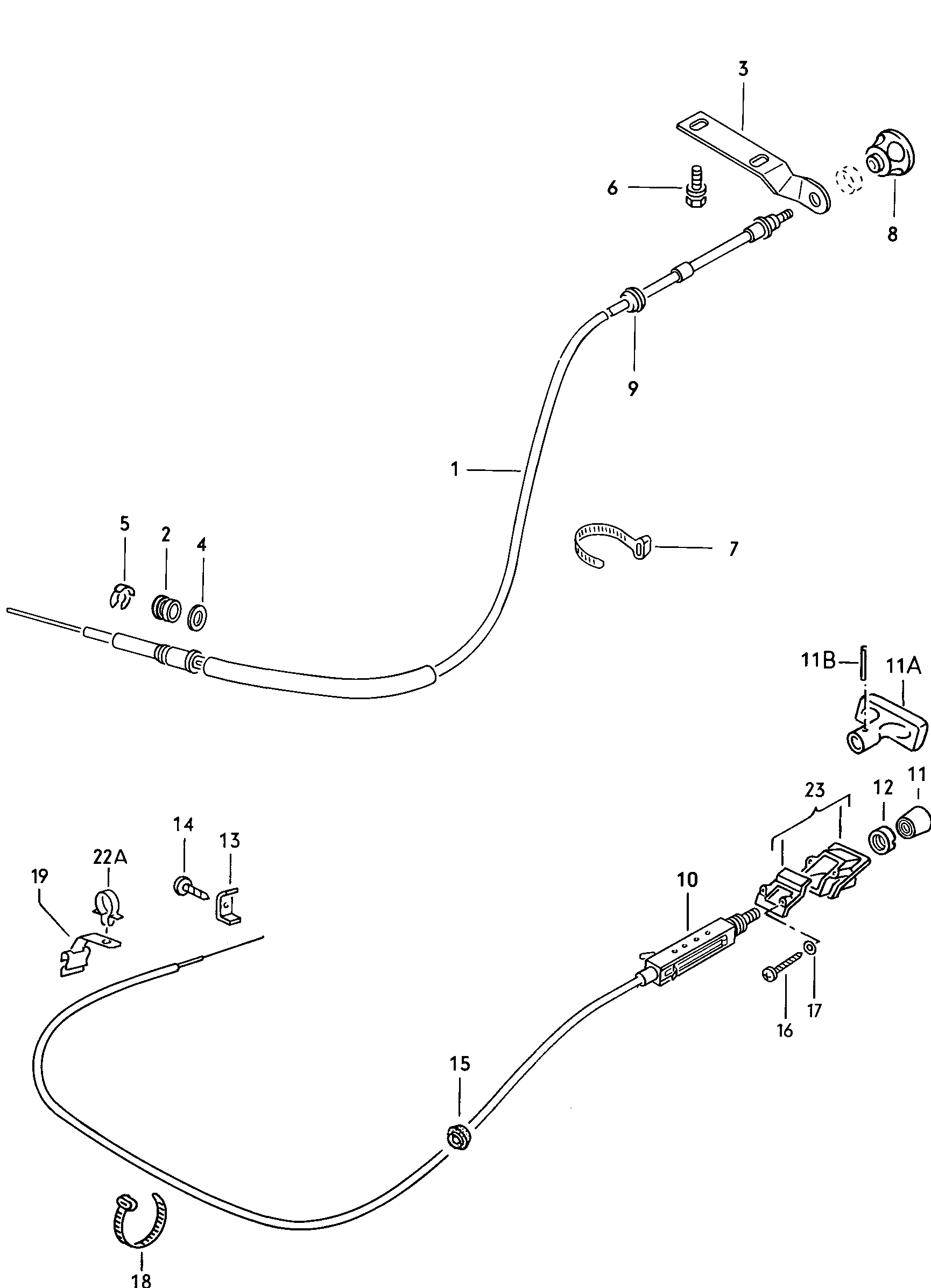 Volkswagen Golf (1979 - 1980) - Selector mechanism. for 4-speed manual gearbox