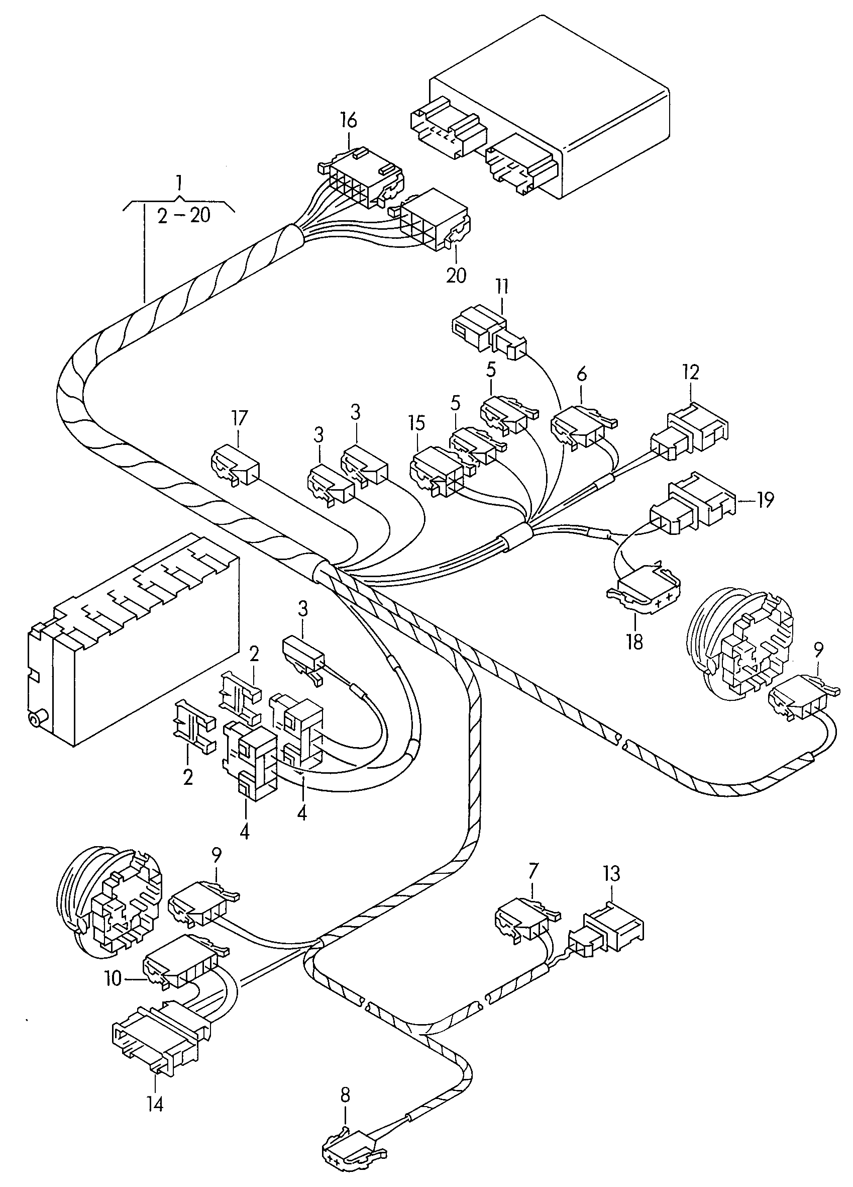 Volkswagen Golf (1993 - 1996) - Wiring set for engine