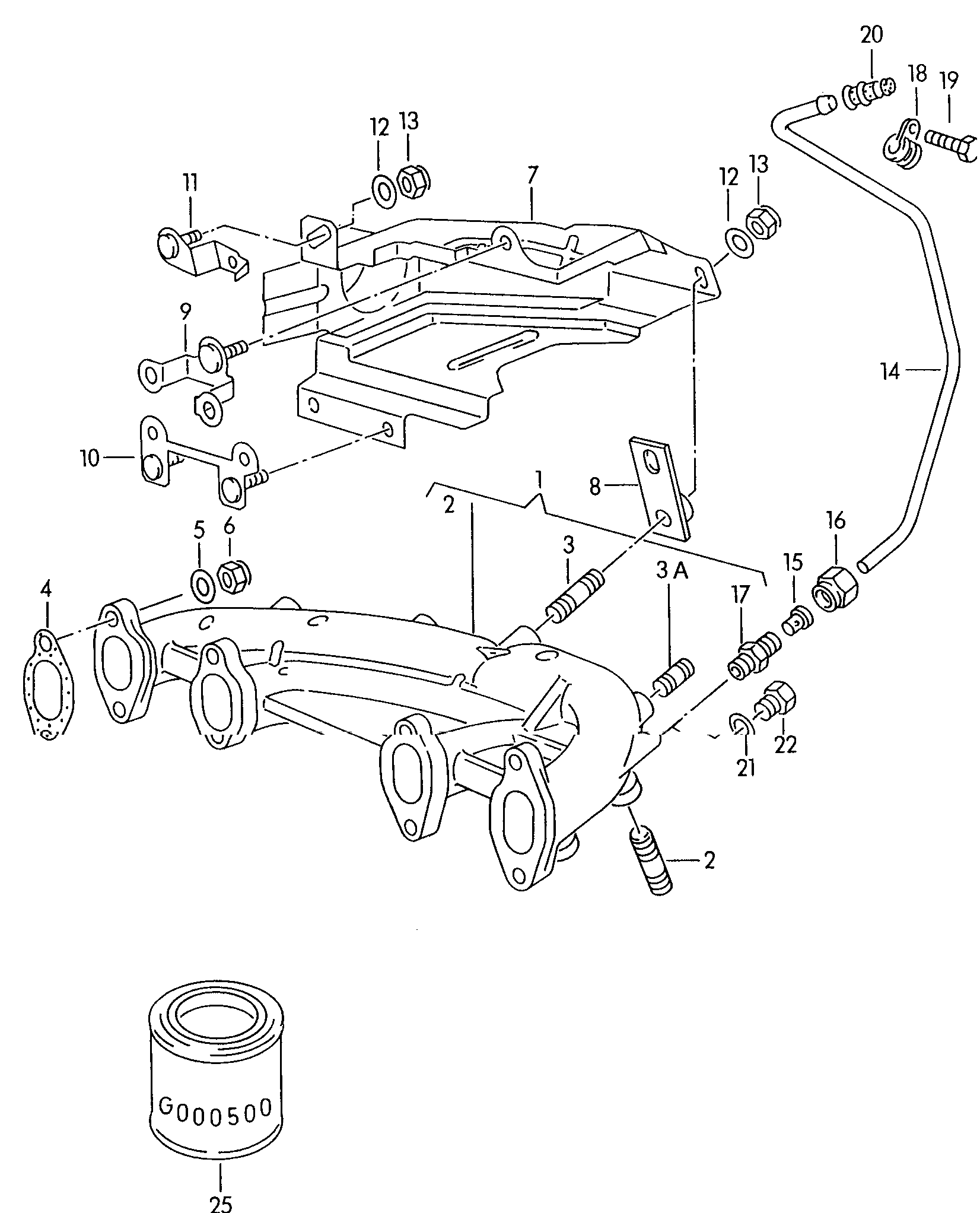 Volkswagen Golf (1997 - 1998) - Exhaust manifolds