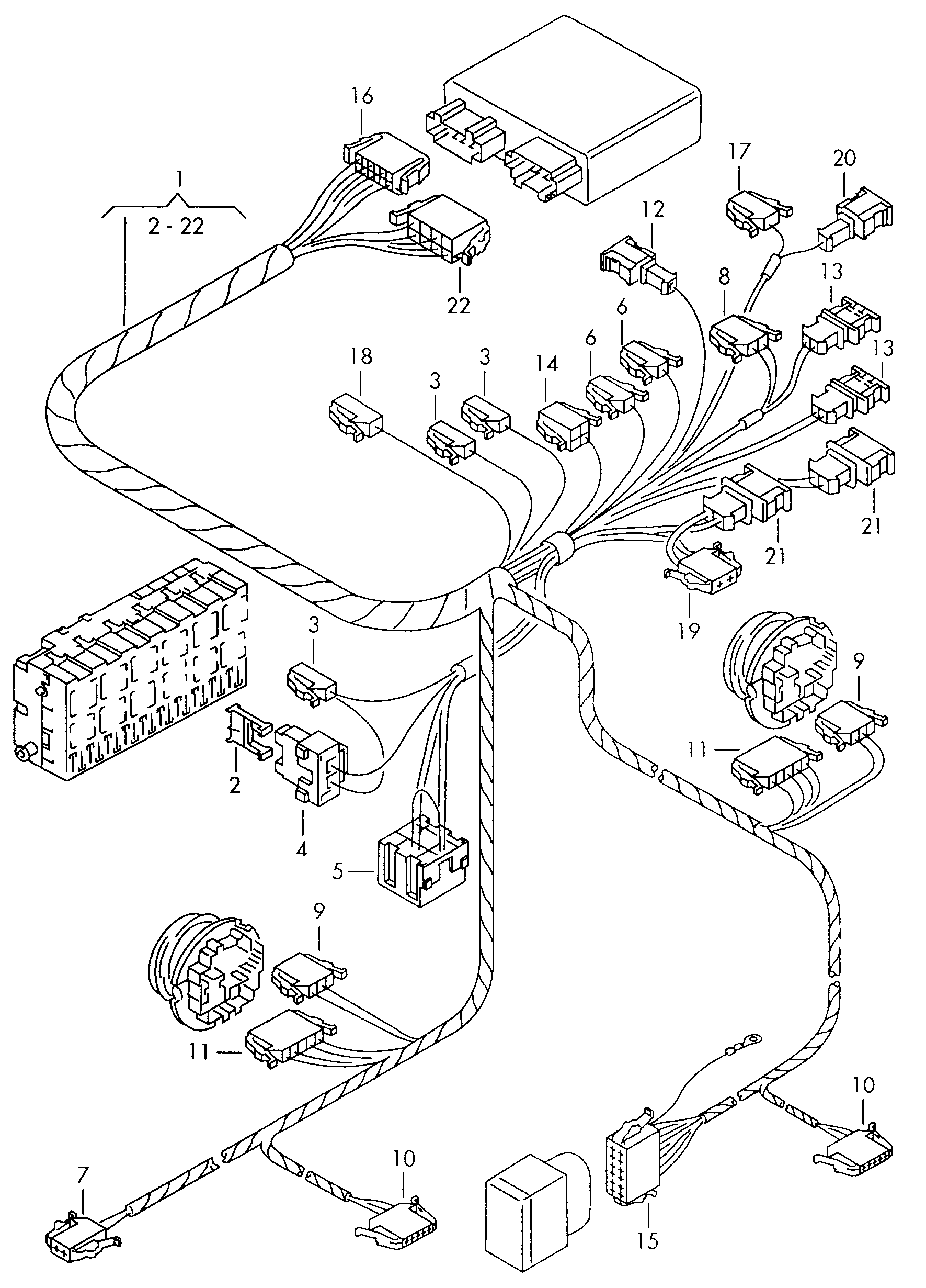 Volkswagen Golf (1995) - Adapter cable loom. Wiring set for engine
