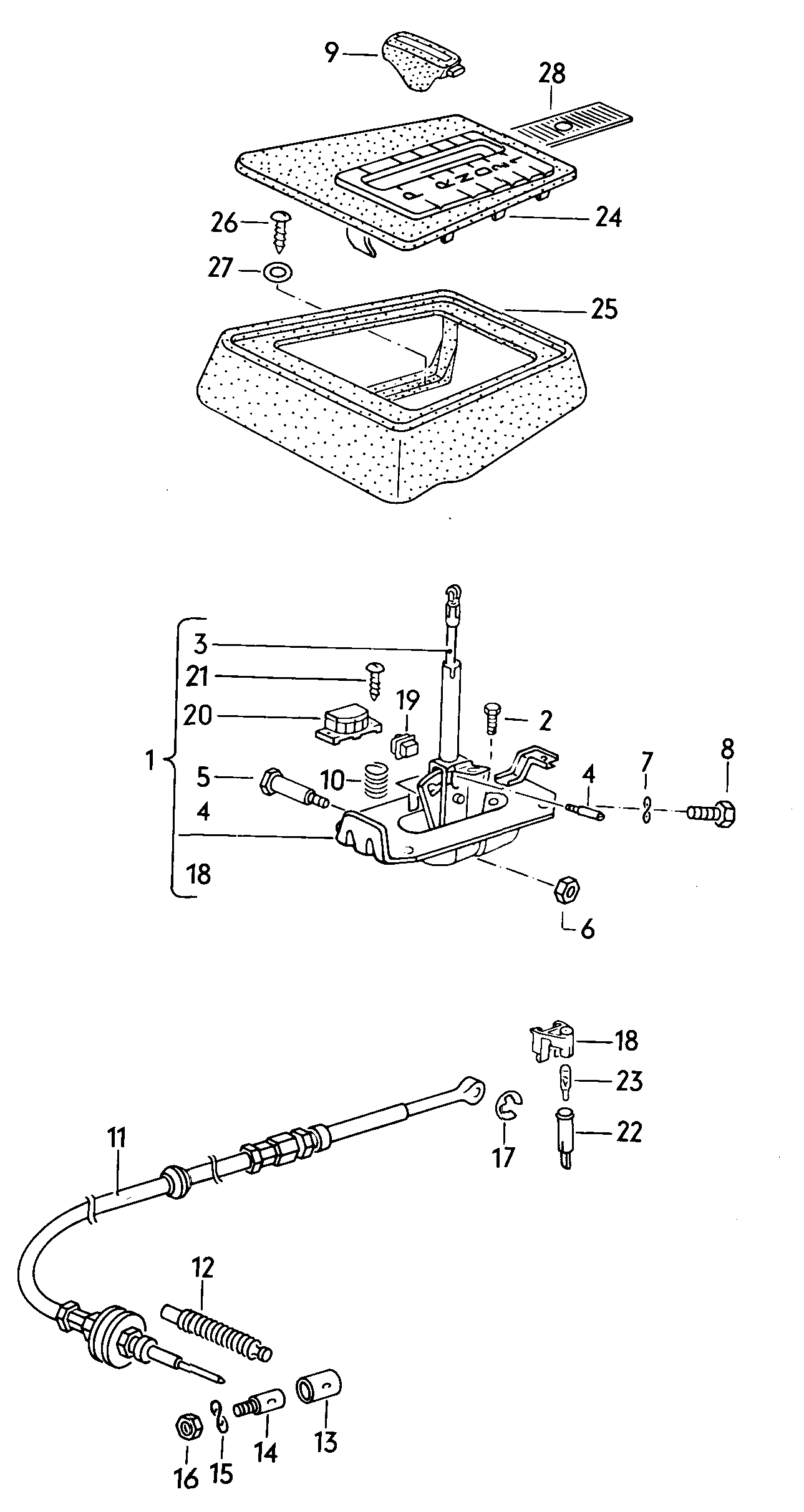 Volkswagen Golf (1982 - 1984) - Selector mechanism