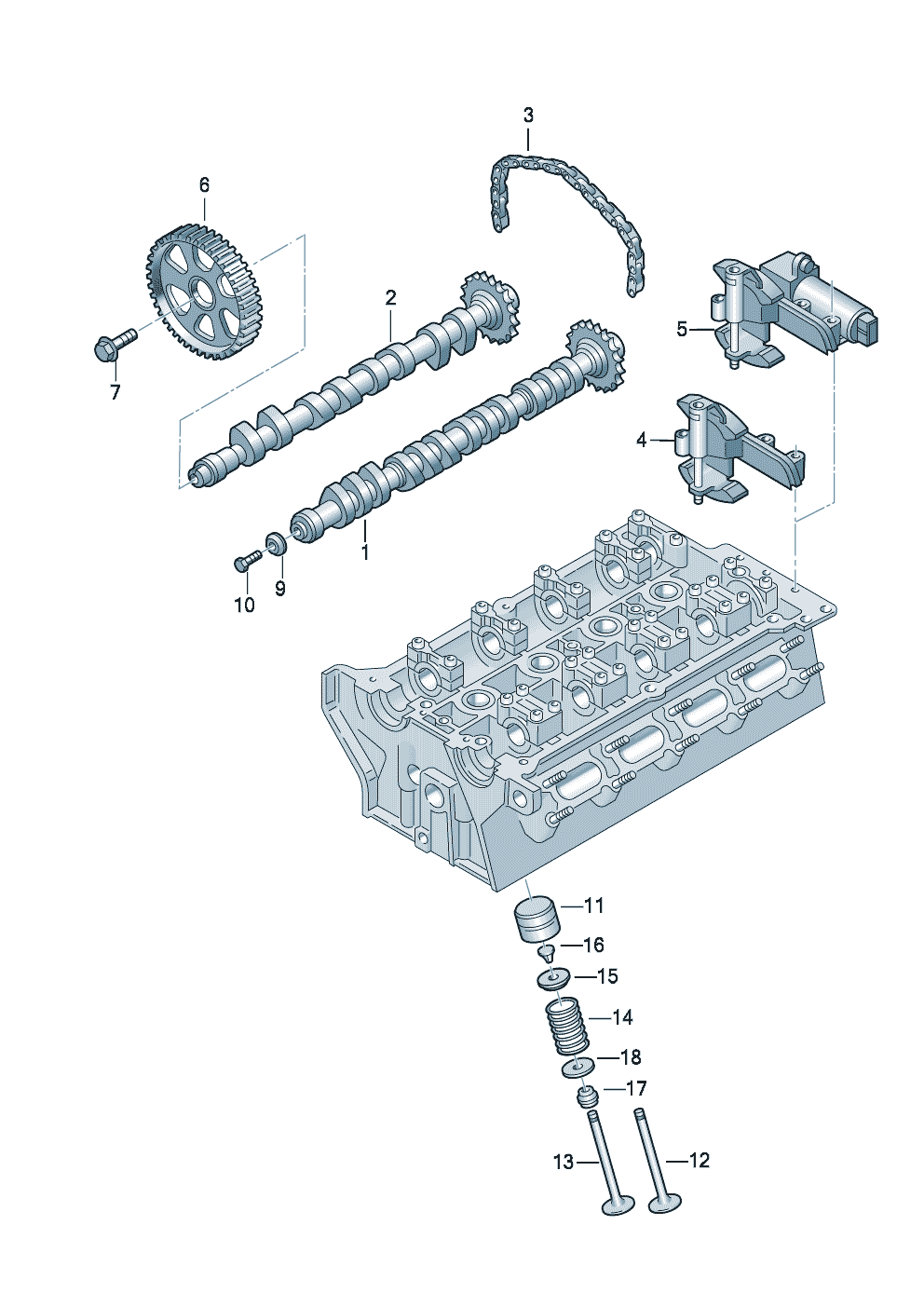 Volkswagen Golf/Golf R32 (2003 - 2006) - Repair kit for toothed belt with tensioning roller