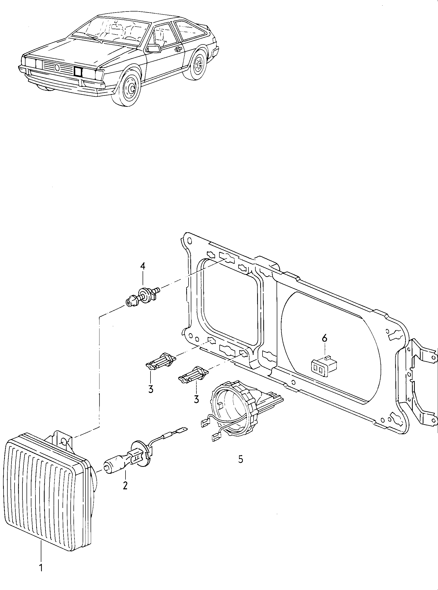 Volkswagen Golf (1982 - 1984) - Headlights