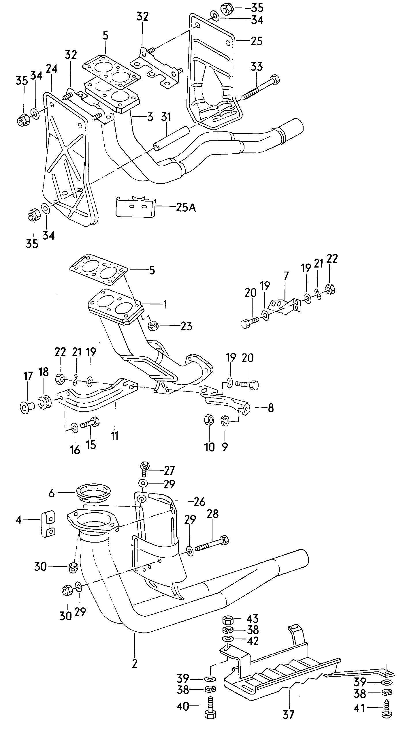 Volkswagen Golf (1982 - 1984) - Exhaust manifolds