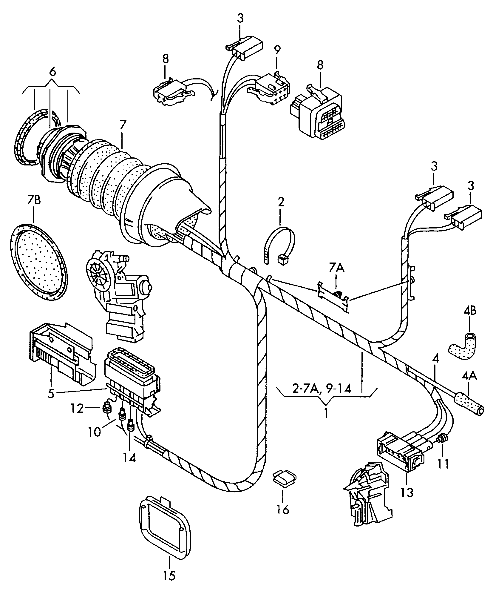 Volkswagen Golf (1997 - 1998) - Wiring set for engine