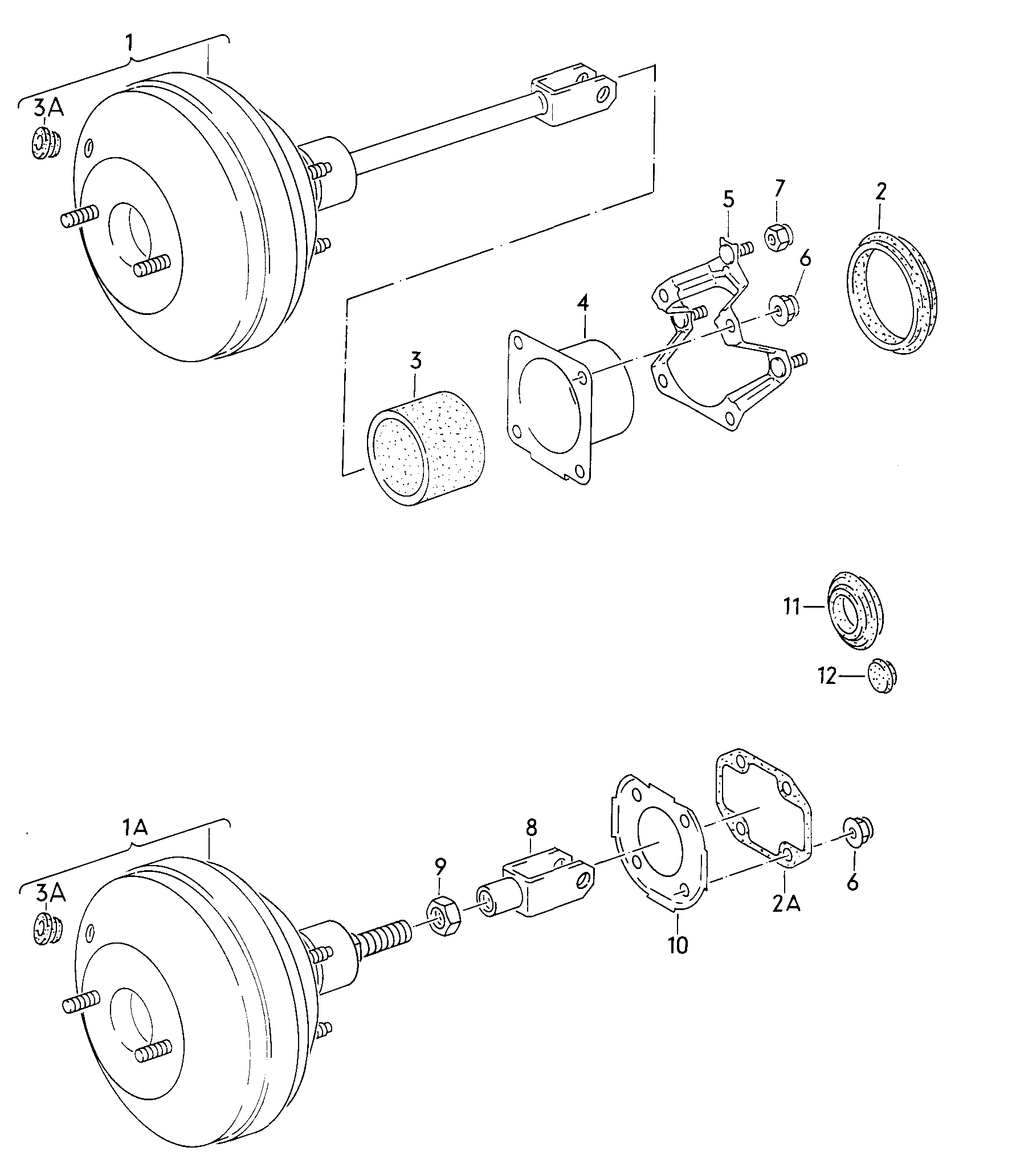 Volkswagen Golf/Var.-syn./Rall./Coun. (1986 - 1991) - Brake servo