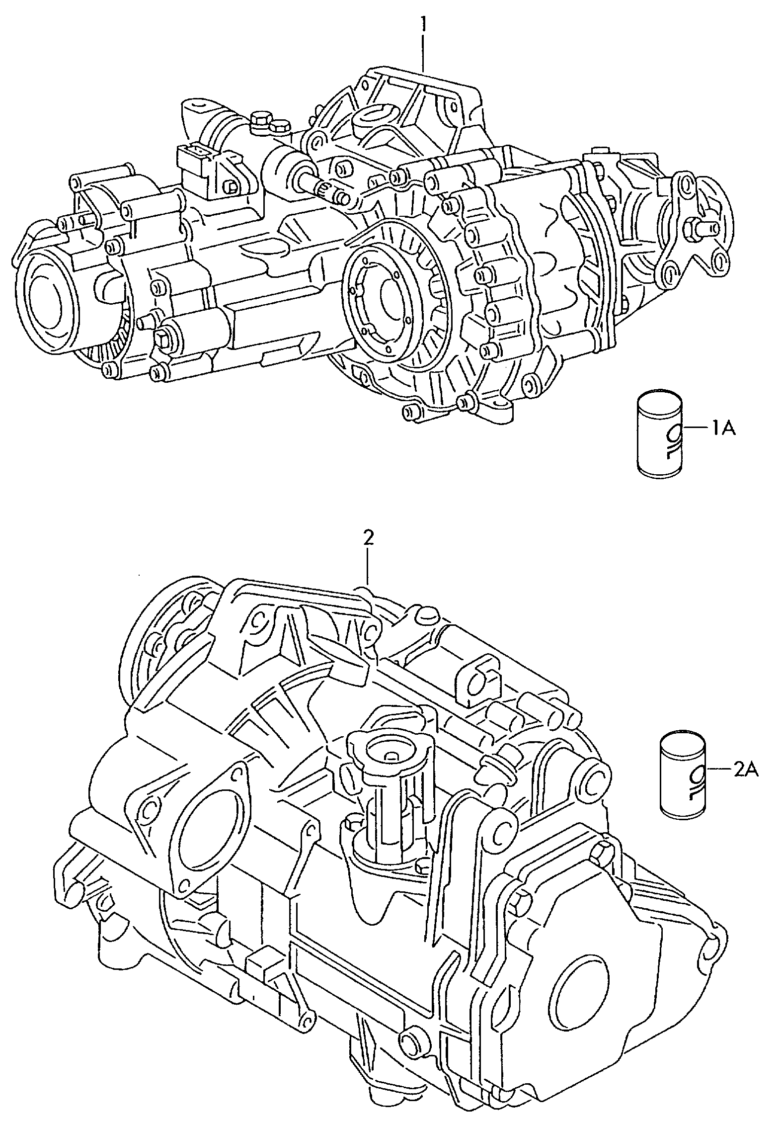 Volkswagen Golf/Var.-syn./Rall./Coun. (1986 - 1991) - with:. gearbox, complete. angled drive