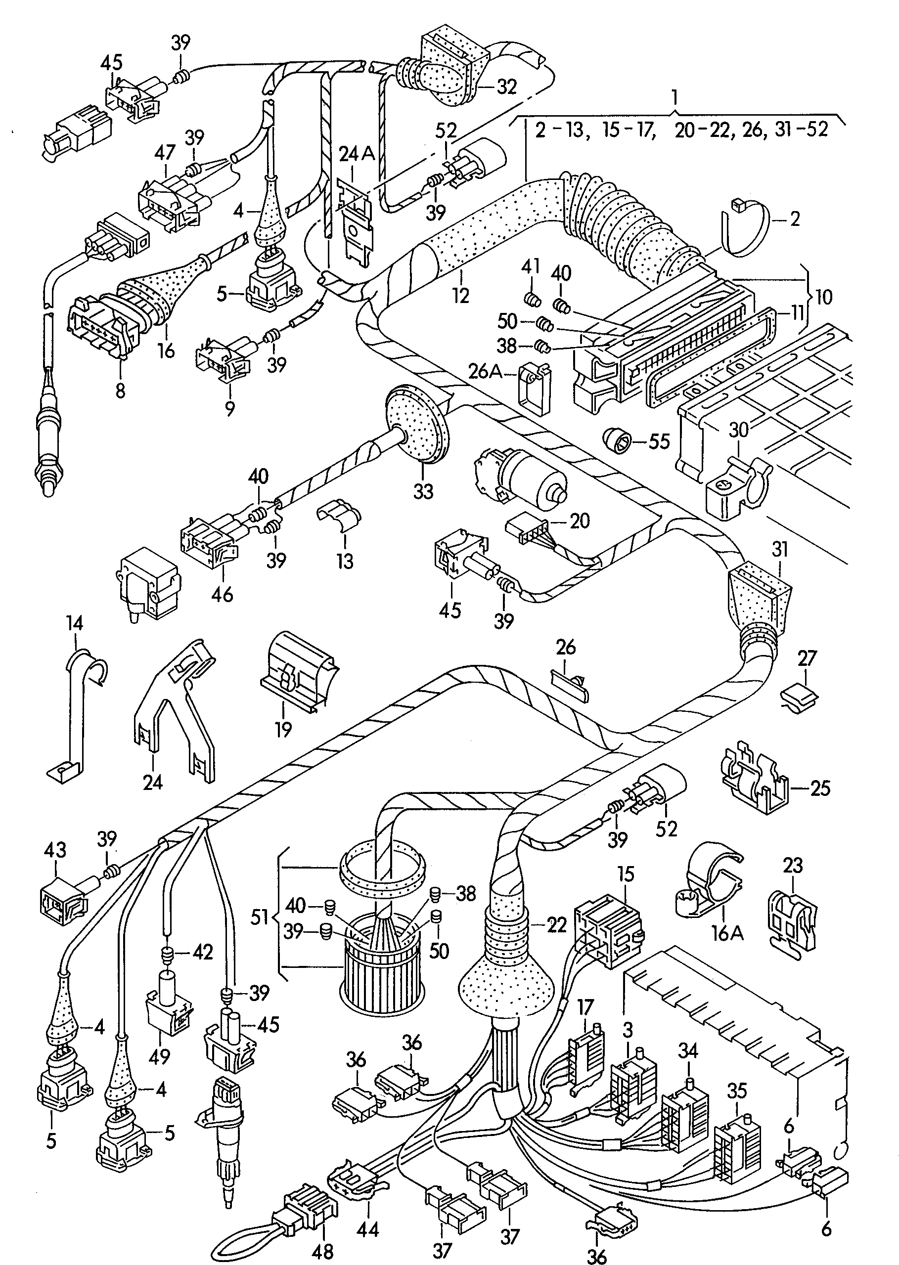 Volkswagen Golf (1993 - 1996) - Wiring set for engine