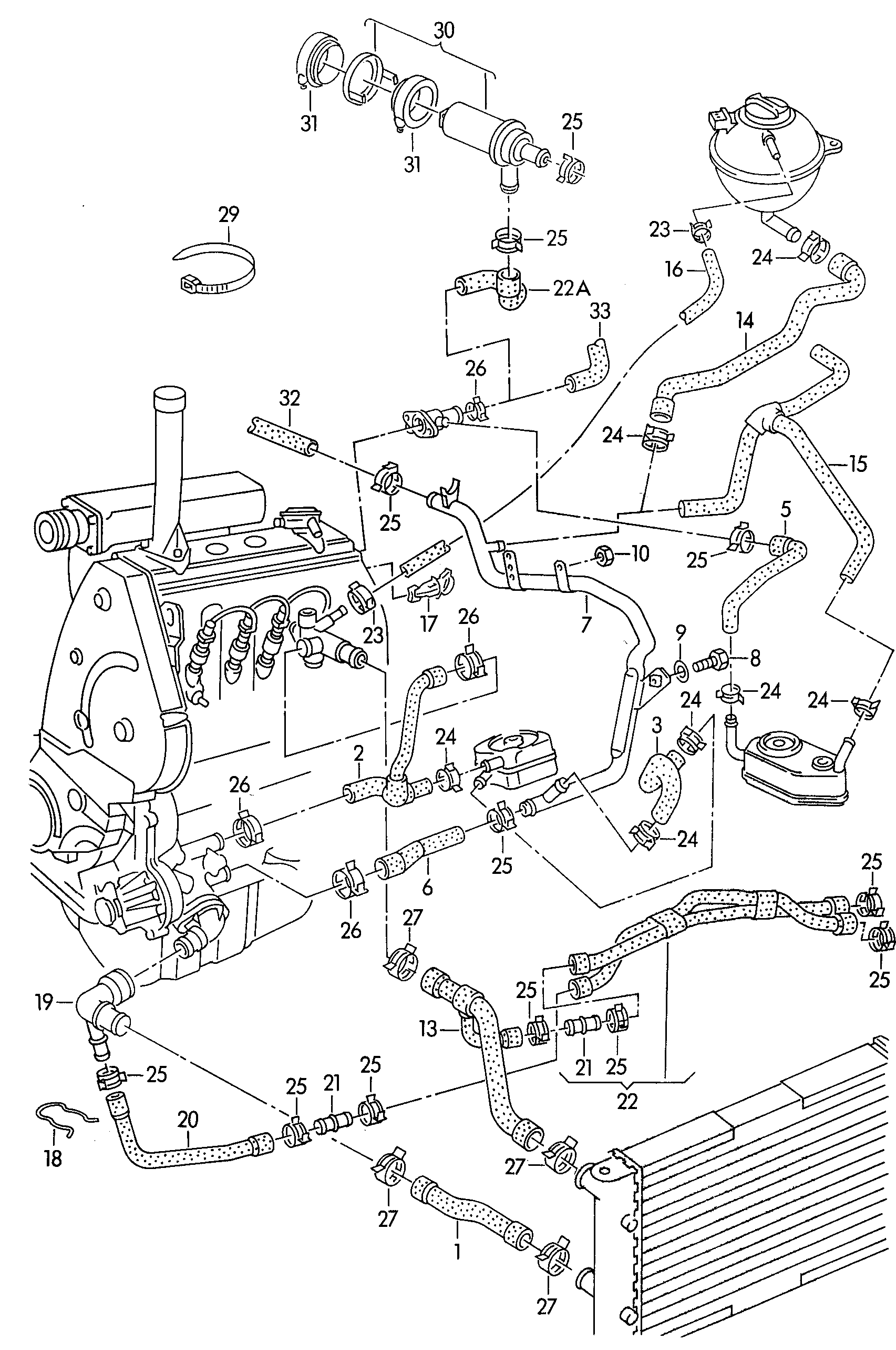 Volkswagen Golf (1997 - 1998) - Coolant pump