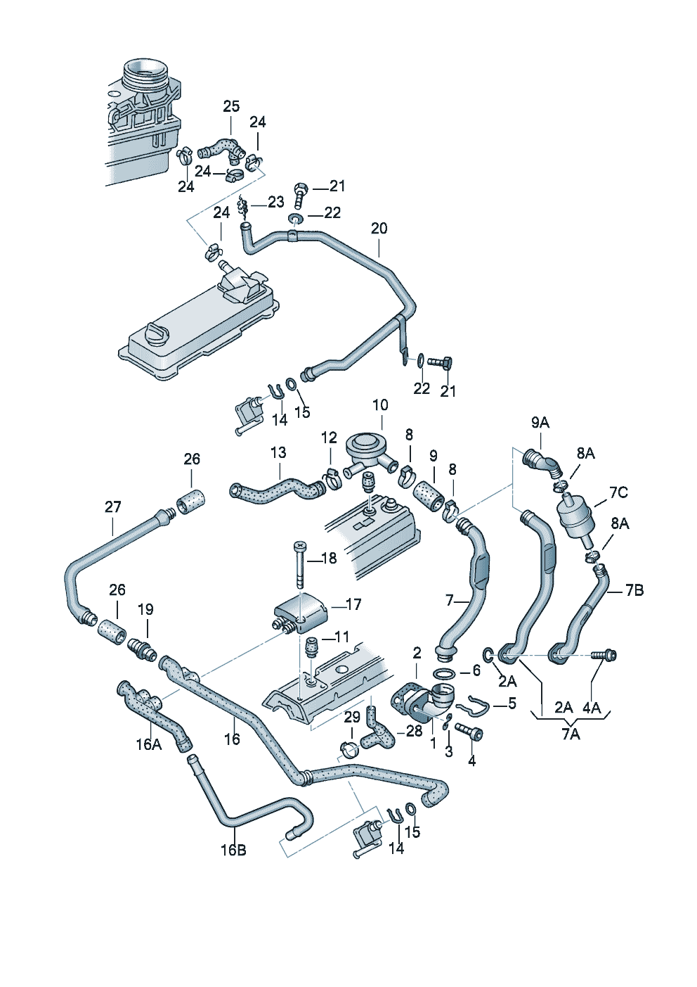 Volkswagen Golf (1997 - 1998) - Cylinder block with pistons. oil sump