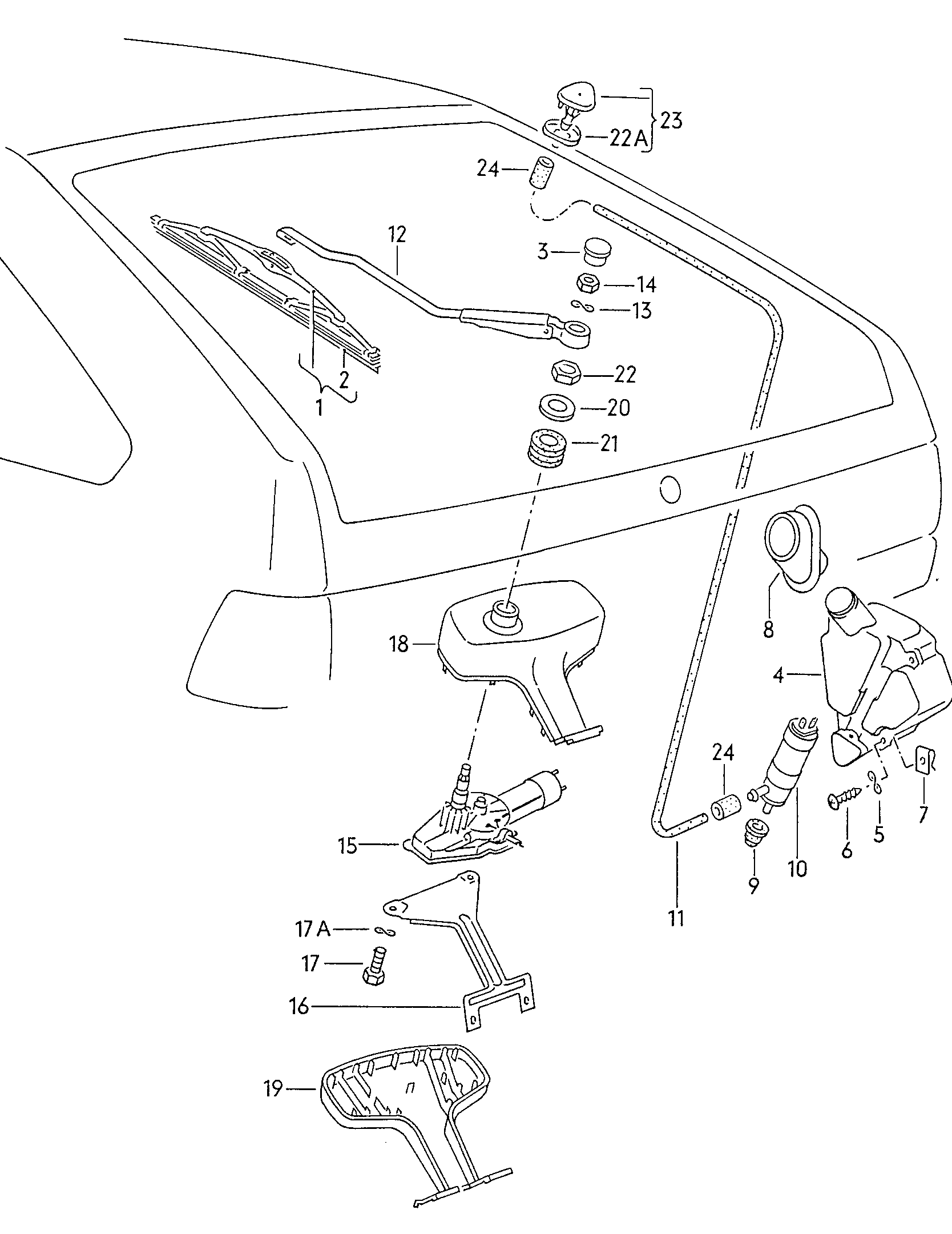 Volkswagen Golf (1982 - 1984) - Windshield wiper