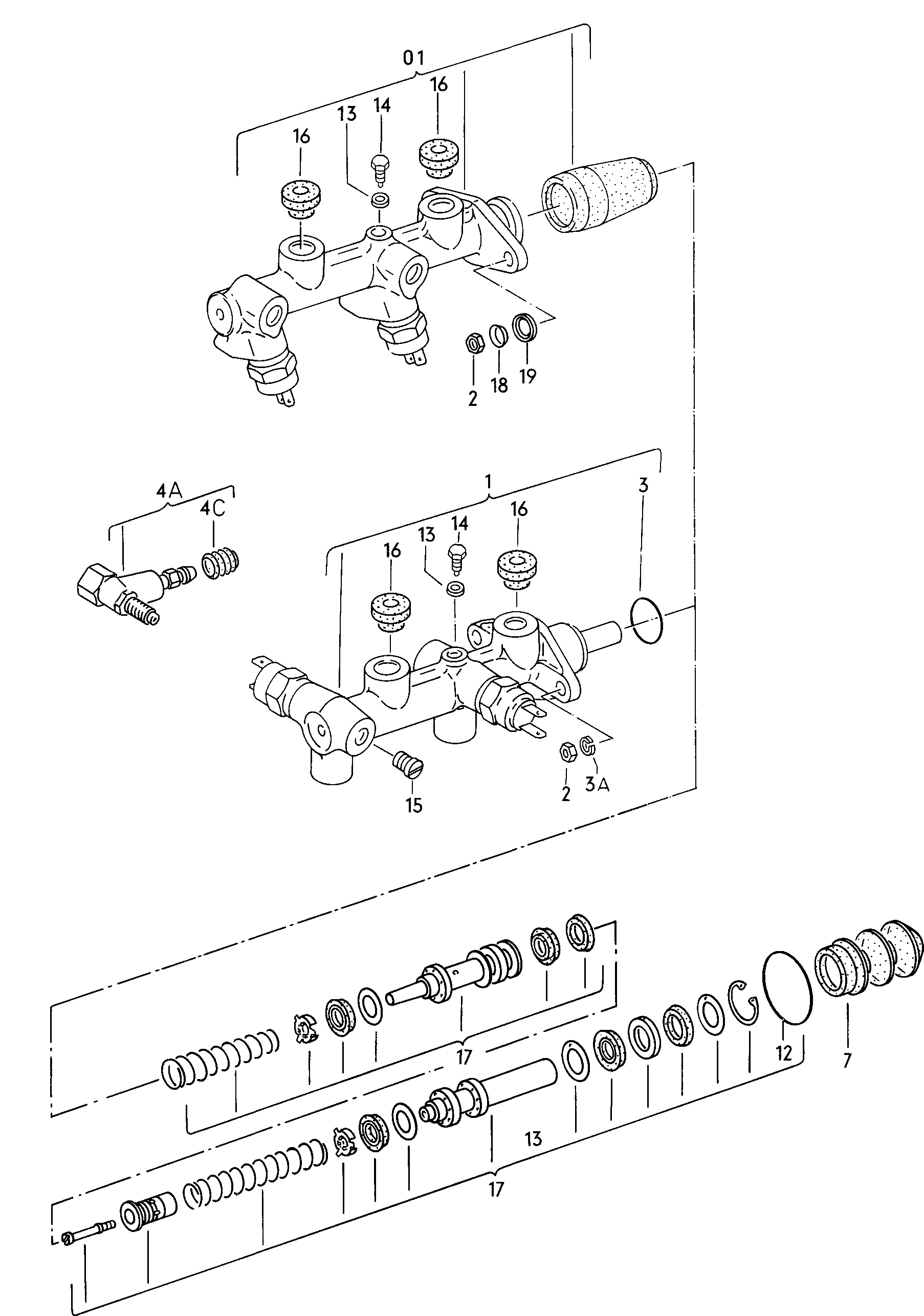 Volkswagen Golf (1981) - Brake master cylinder