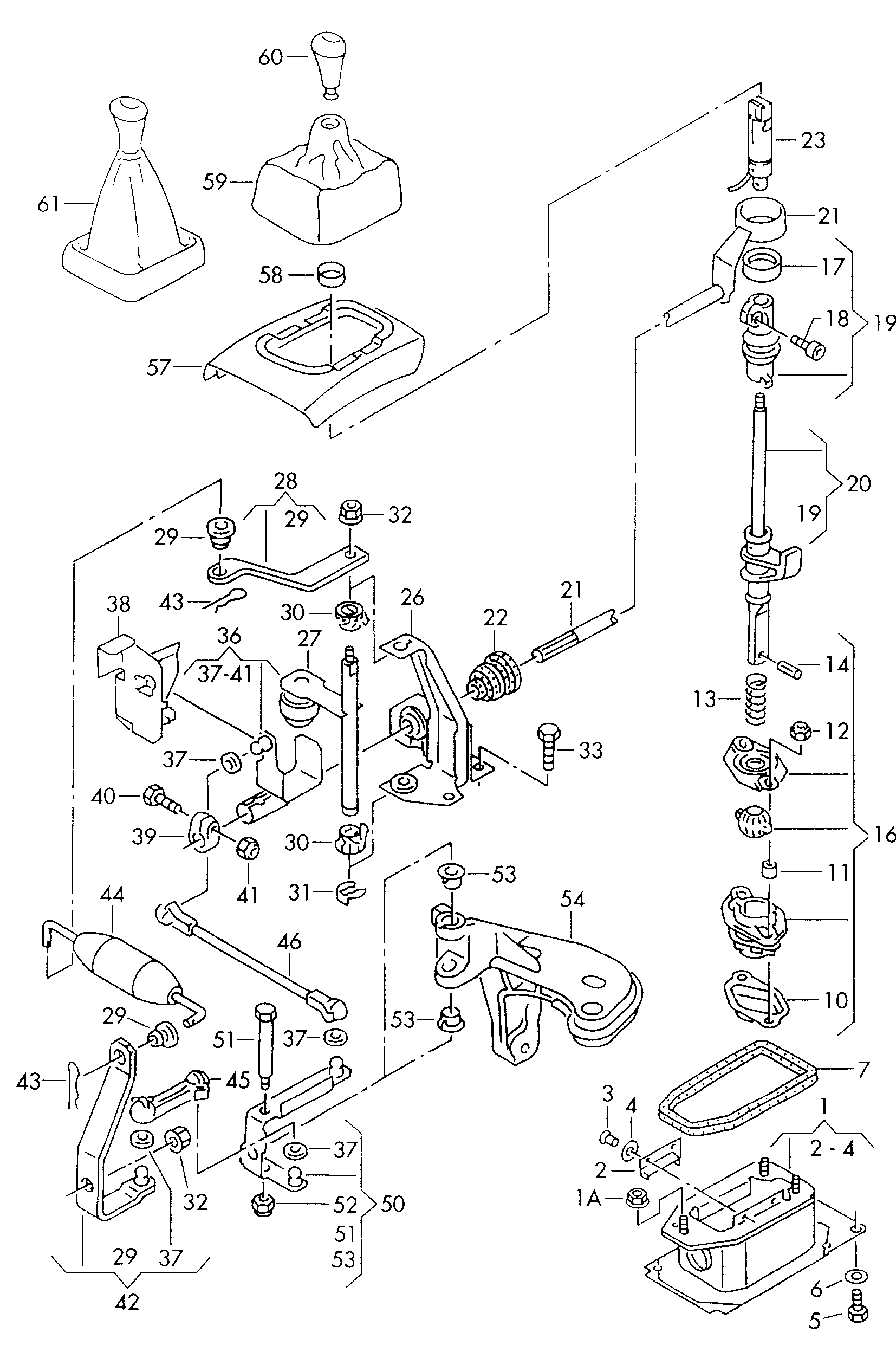 Volkswagen Golf Cabriolet (1994 - 1998) - Selector mechanism
