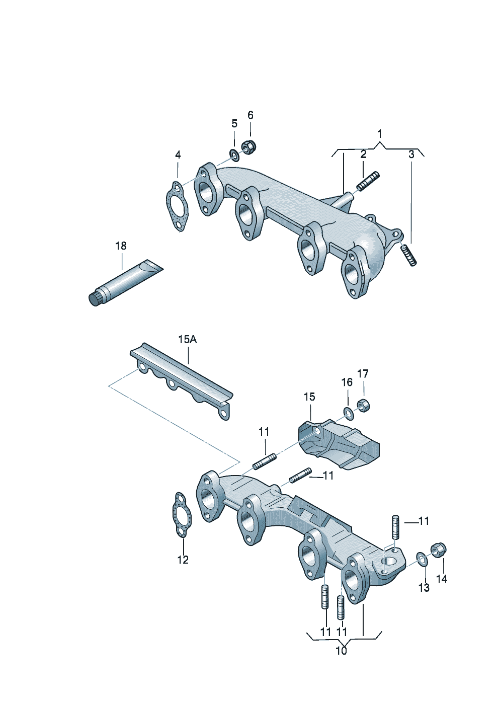 Volkswagen Golf (1995) - Exhaust manifolds