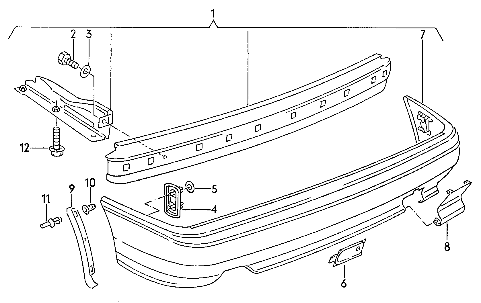 Volkswagen Golf/Var.-syn./Rall./Coun. (1986 - 1991) - Bumper