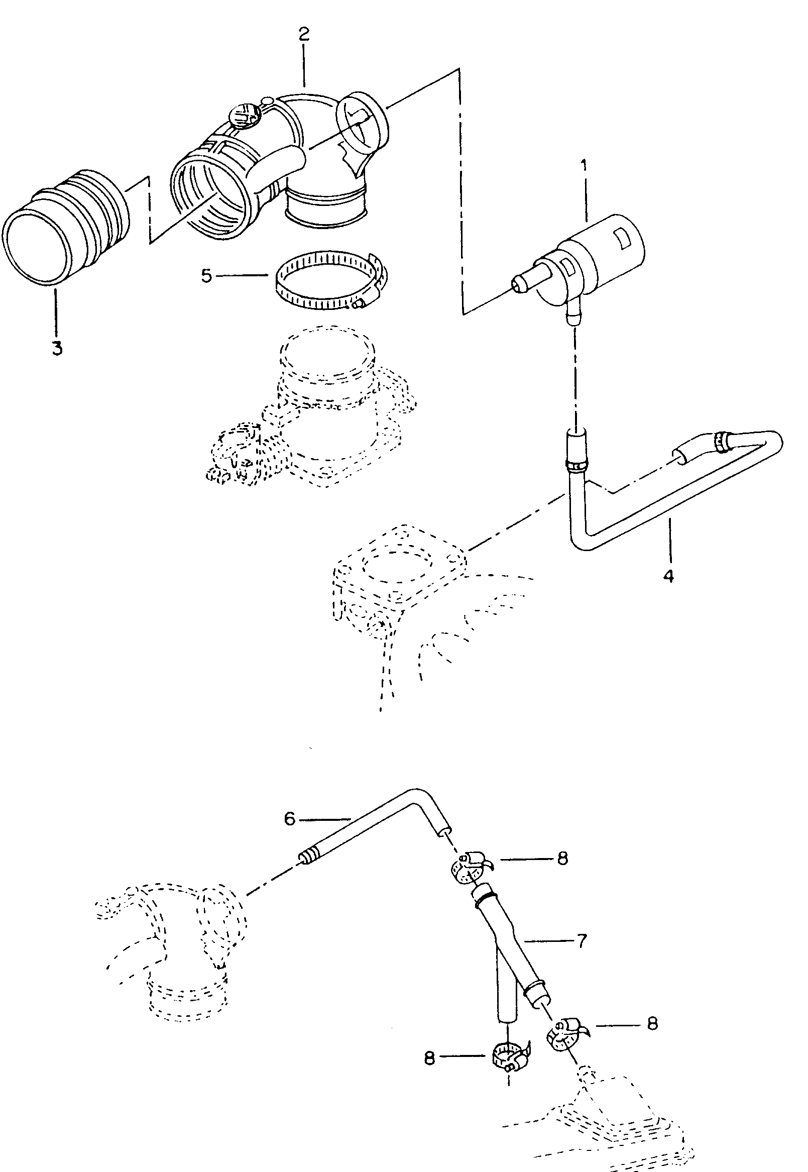 Volkswagen Golf (1993 - 1996) - Vacuum system