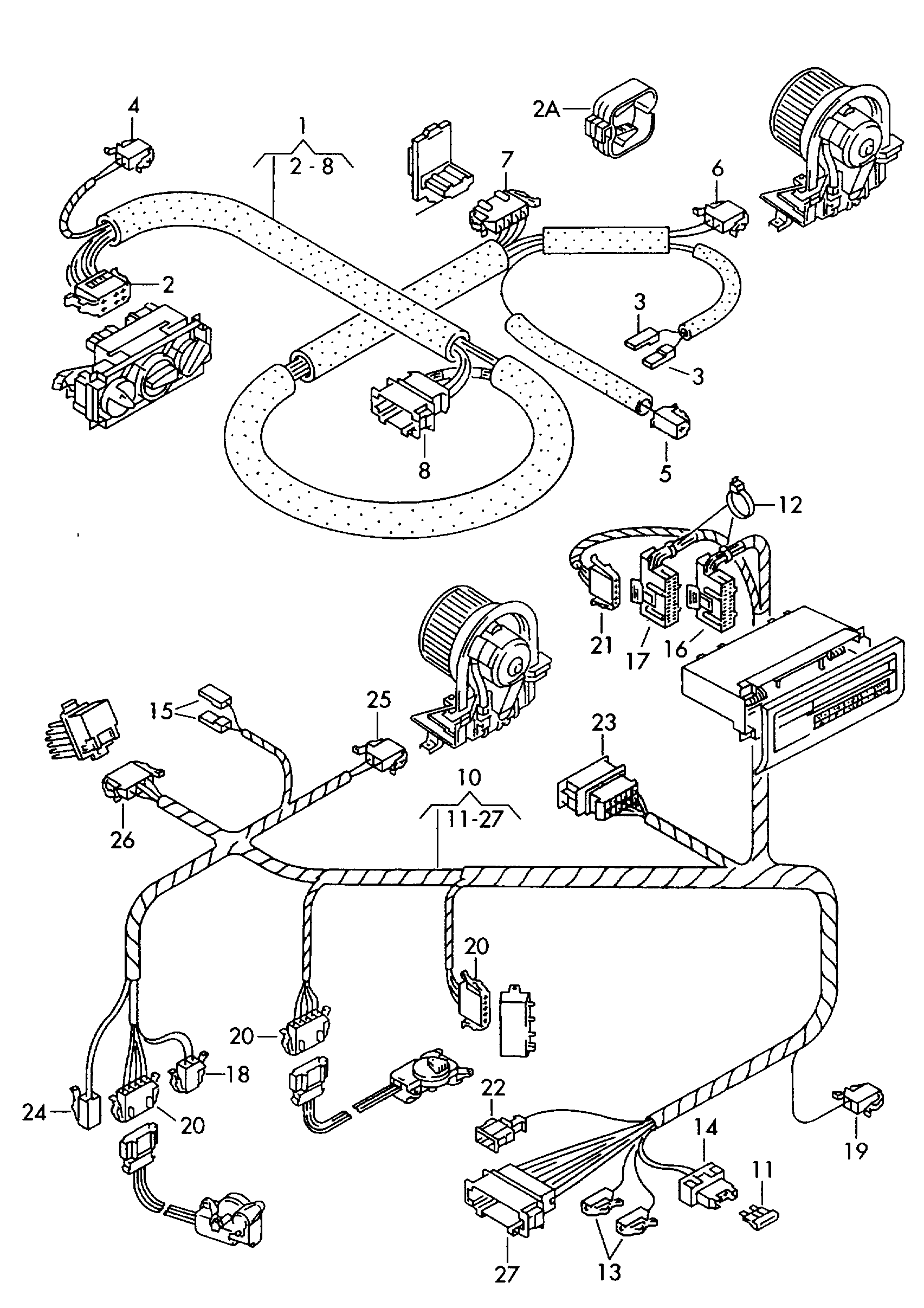 Volkswagen Golf Cabriolet (1994 - 1998) - Wiring set for engine