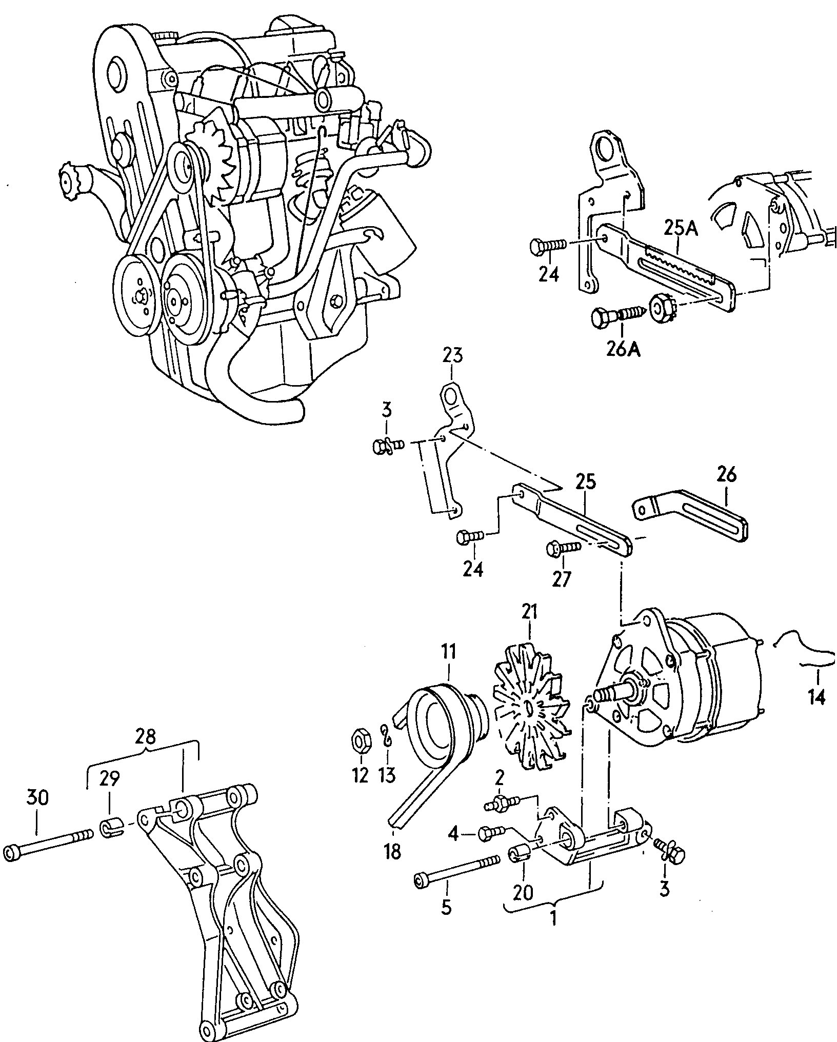 Volkswagen Golf/Var.-syn./Rall./Coun. (1986 - 1991) - Alternator versions