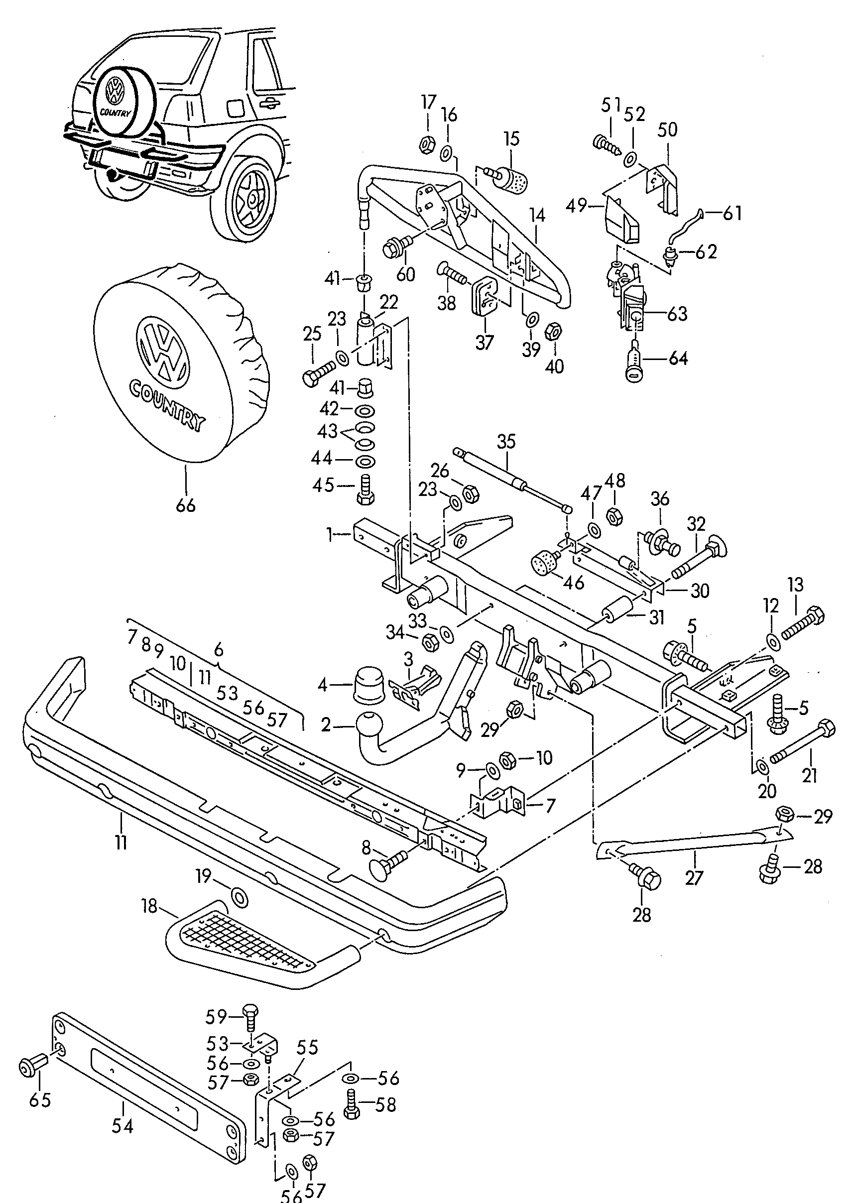 Volkswagen Golf/Var.-syn./Rall./Coun. (1986 - 1991) - Bumper