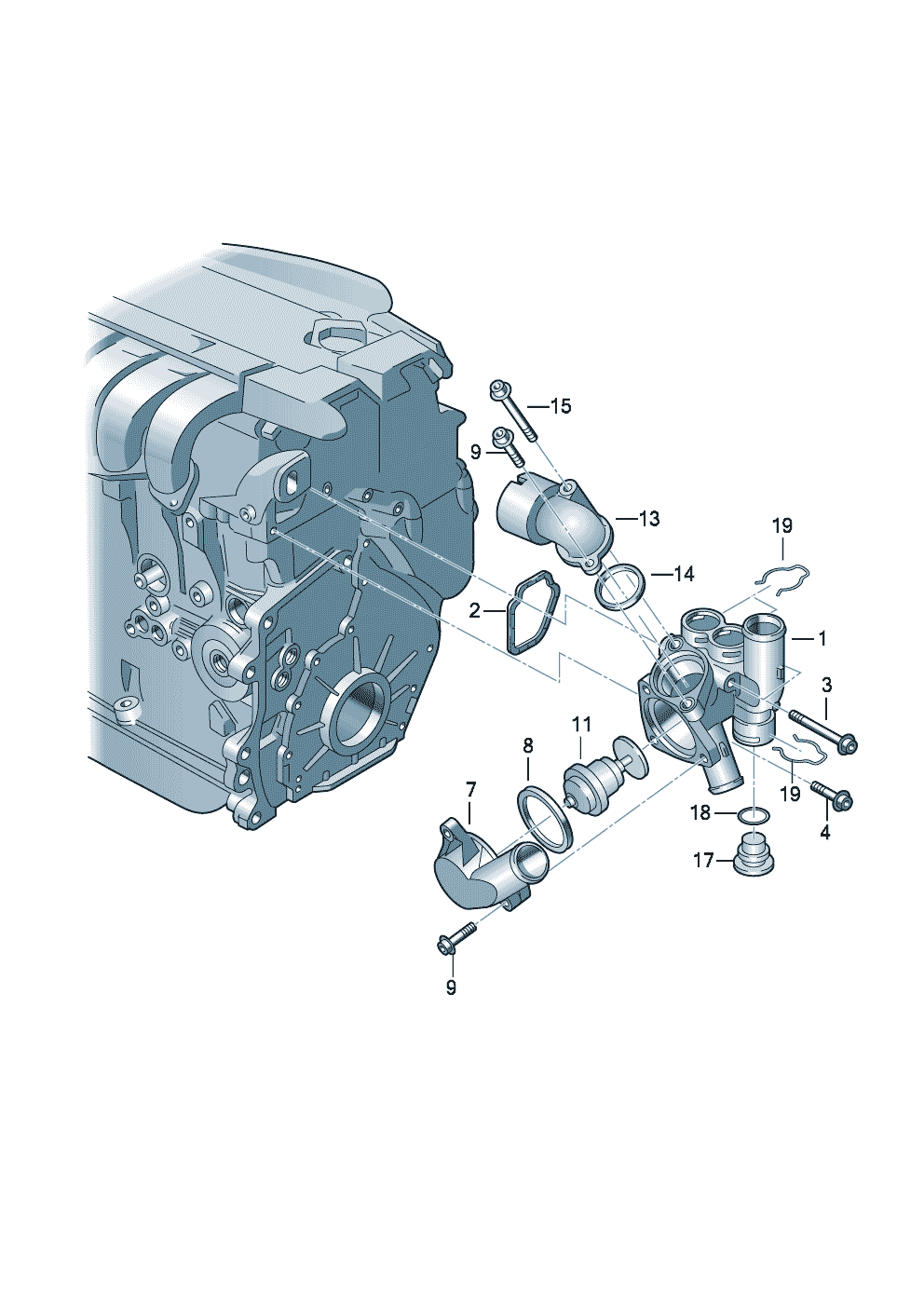 Volkswagen Golf/Golf R32 (2003 - 2006) - Coolant pump