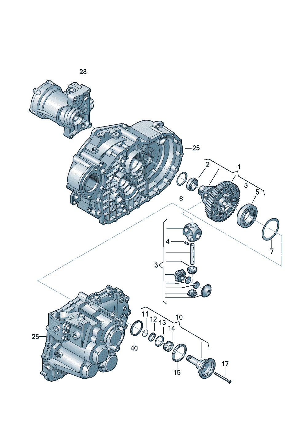 Volkswagen Golf/Golf R32 (2003 - 2006) - Pinion gear set. for 5 speed manual transmiss.. Differential