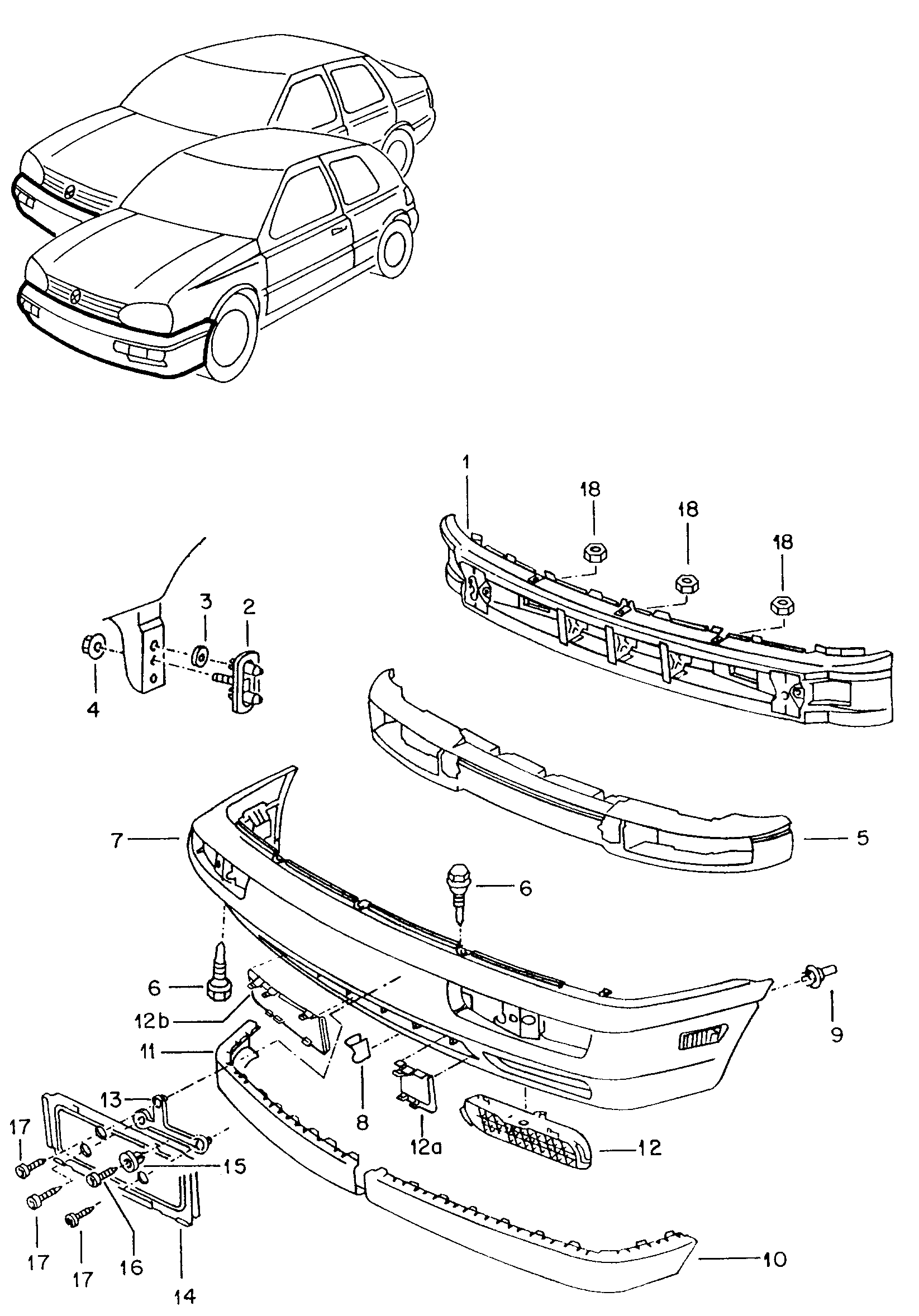 Volkswagen Golf (1993 - 1996) - Bumper