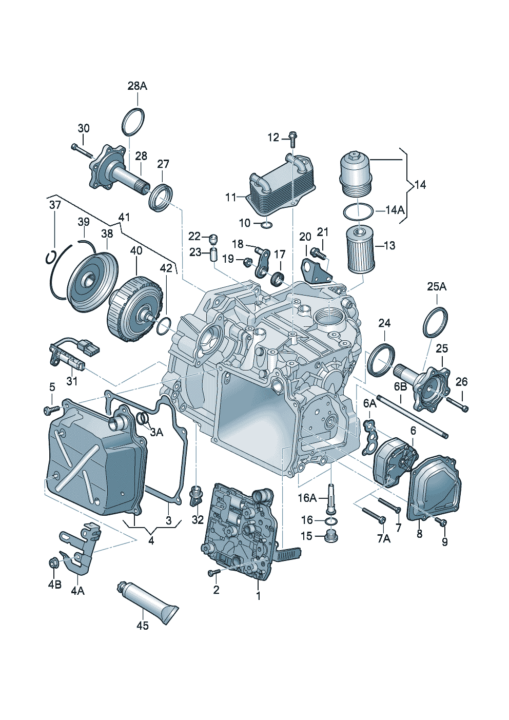 Volkswagen Golf/Golf R32 (2003 - 2006) - Gear housing. for 4-speed automatic gearbox