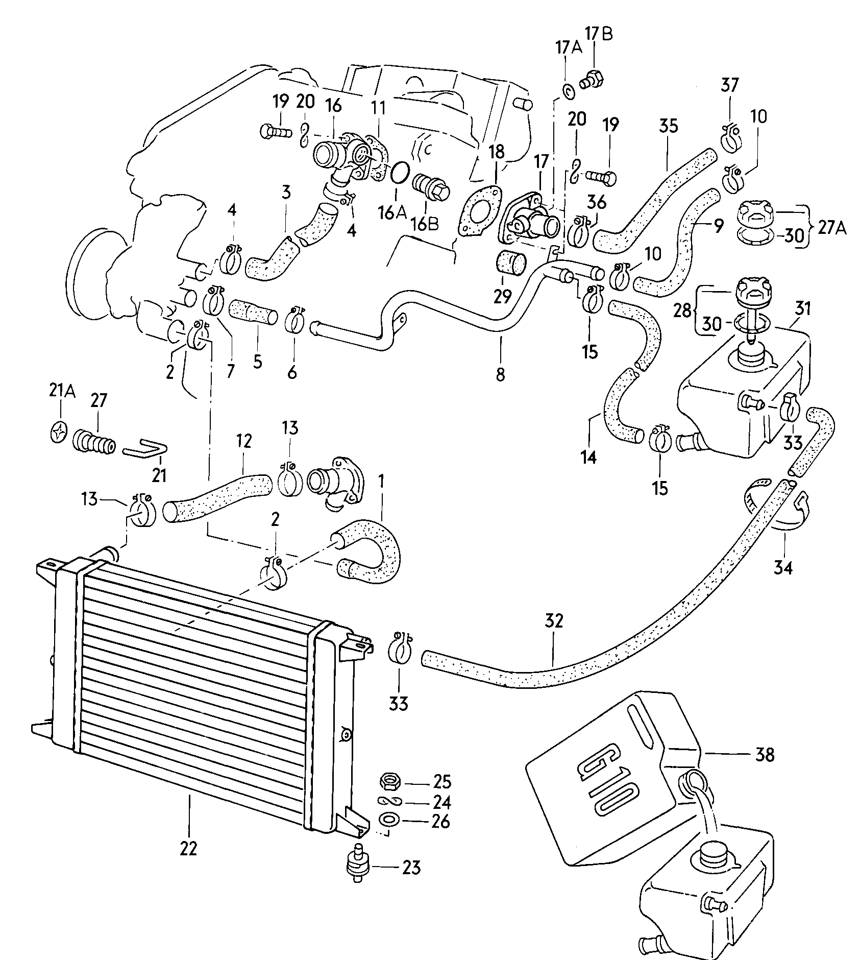 Volkswagen Golf (1979 - 1980) - Coolant pump