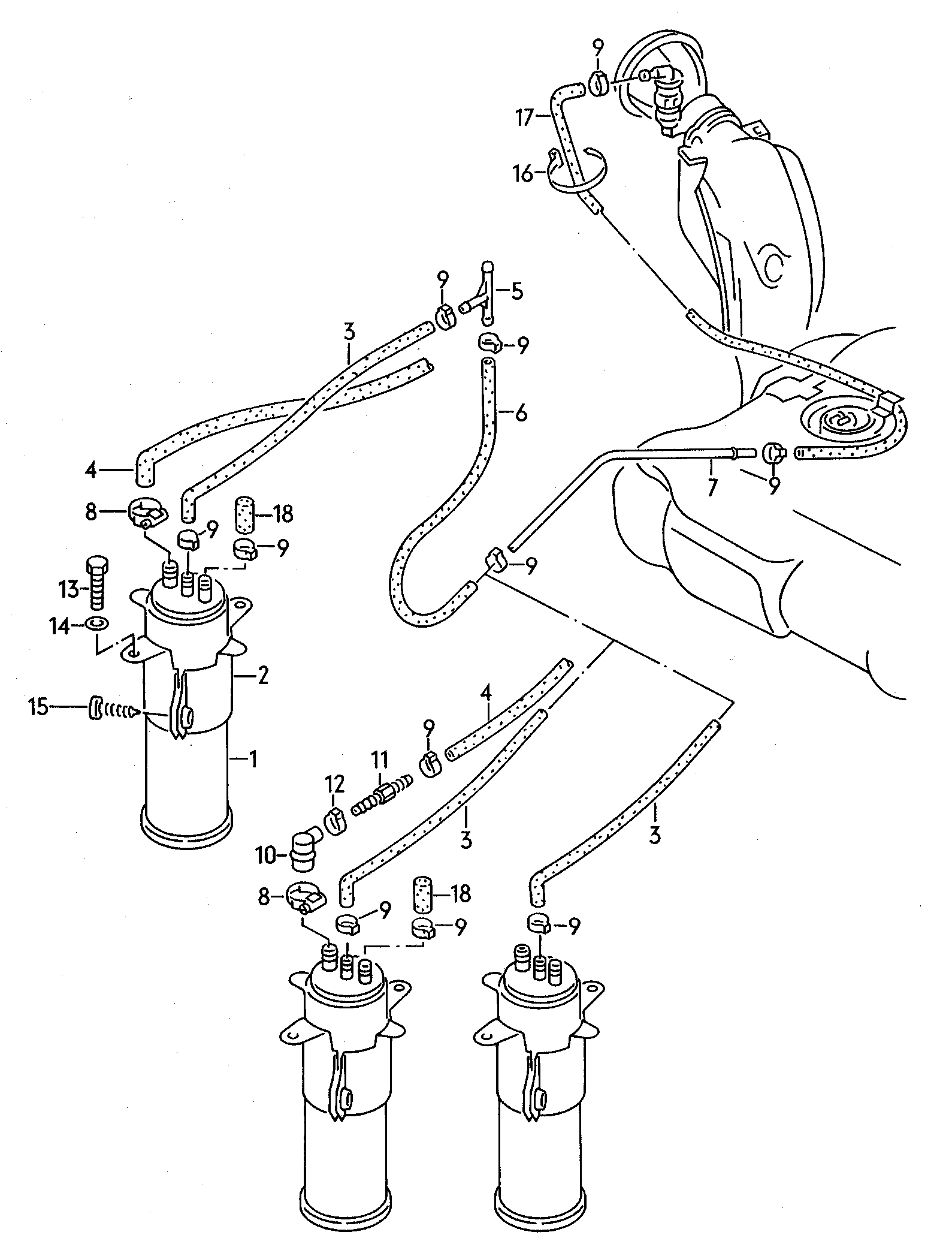 Volkswagen Golf/Var.-syn./Rall./Coun. (1986 - 1991) - Fuel tank