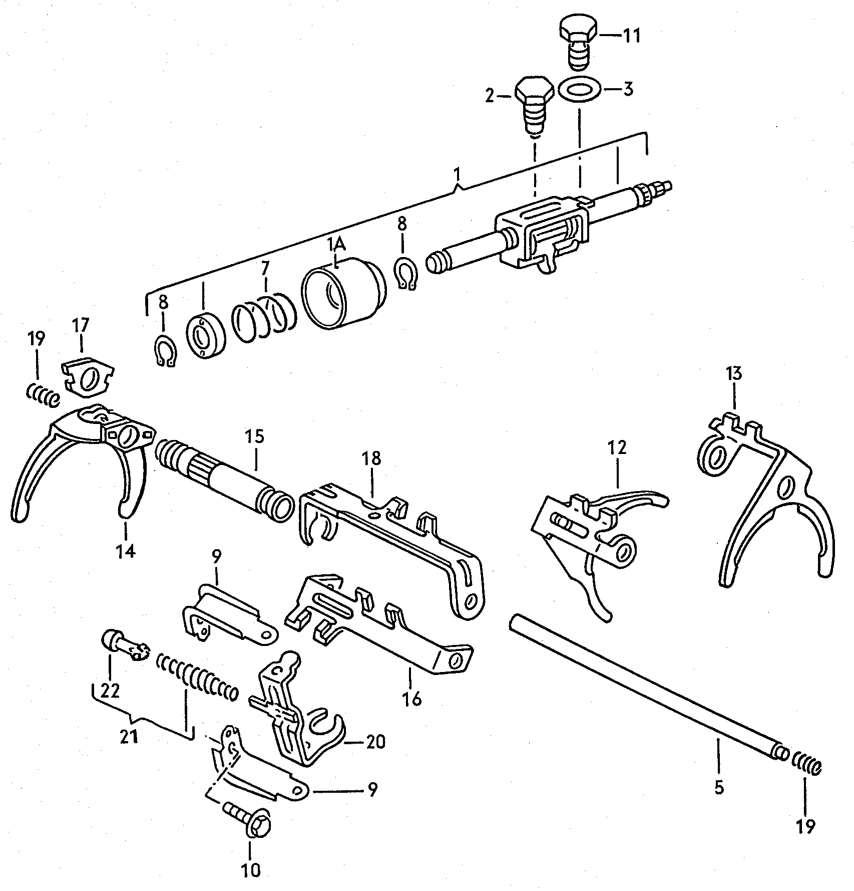Volkswagen Golf/Var.-syn./Rall./Coun. (1986 - 1991) - For manual gearbox. gears and shafts