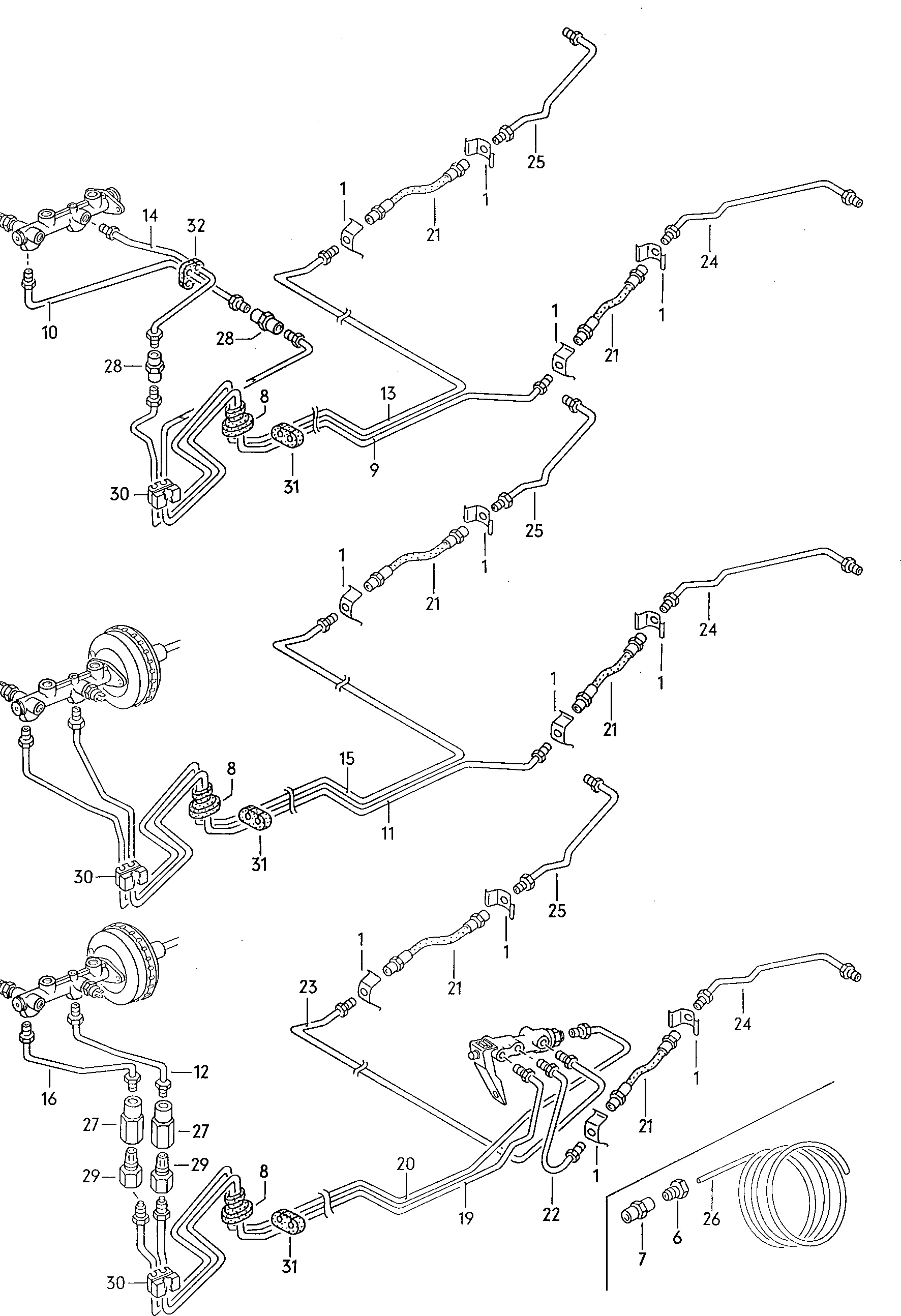 Volkswagen Golf (1981) - Brake master cylinder