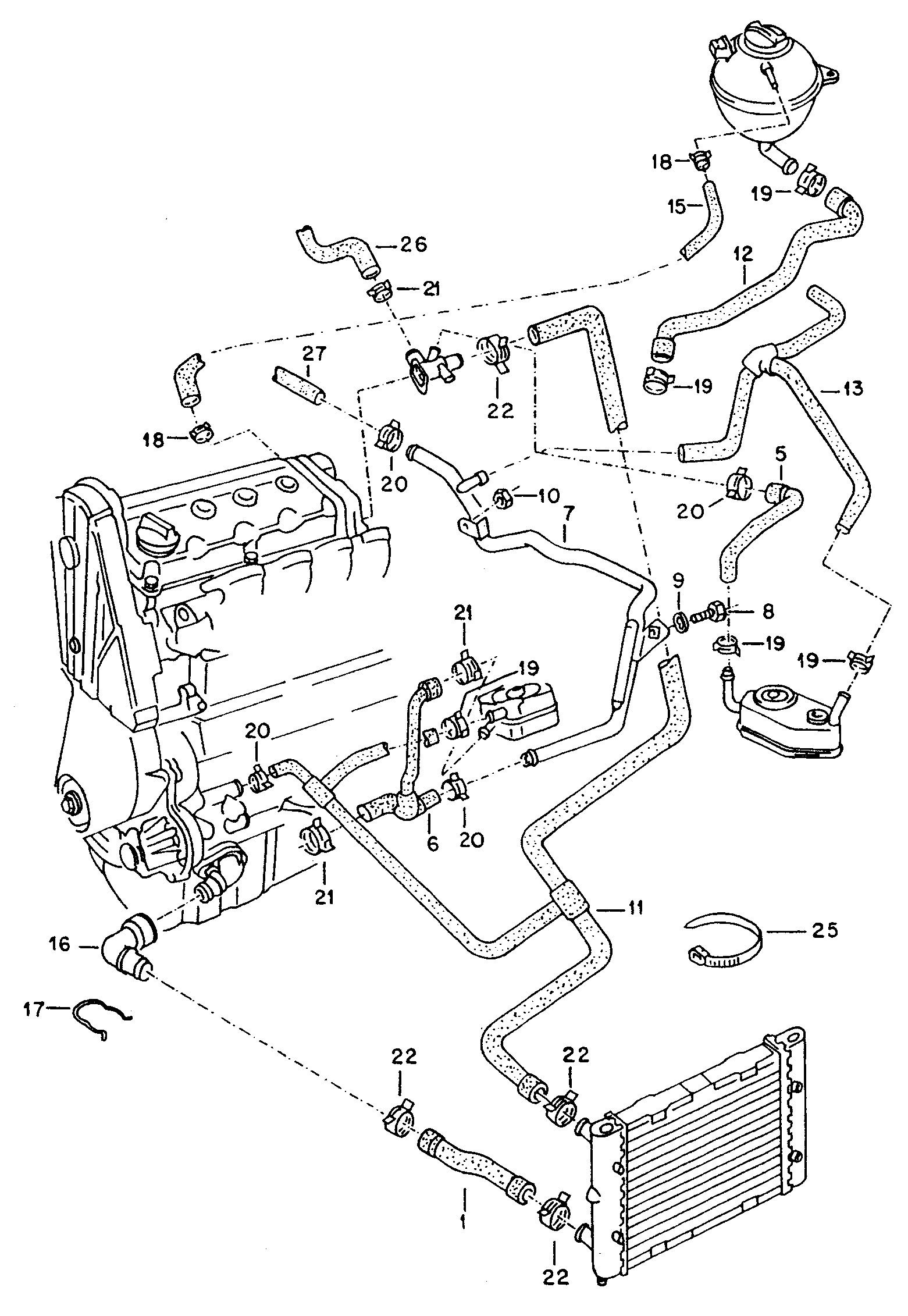Volkswagen Golf (1993 - 1996) - Coolant pump